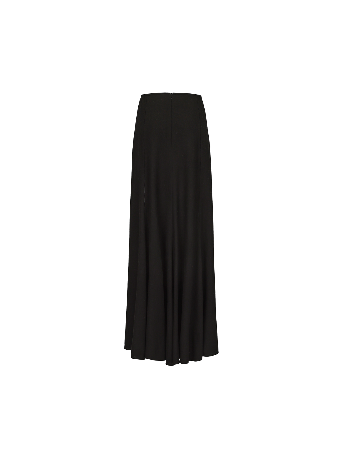 Black Minimalist Wool Skirt