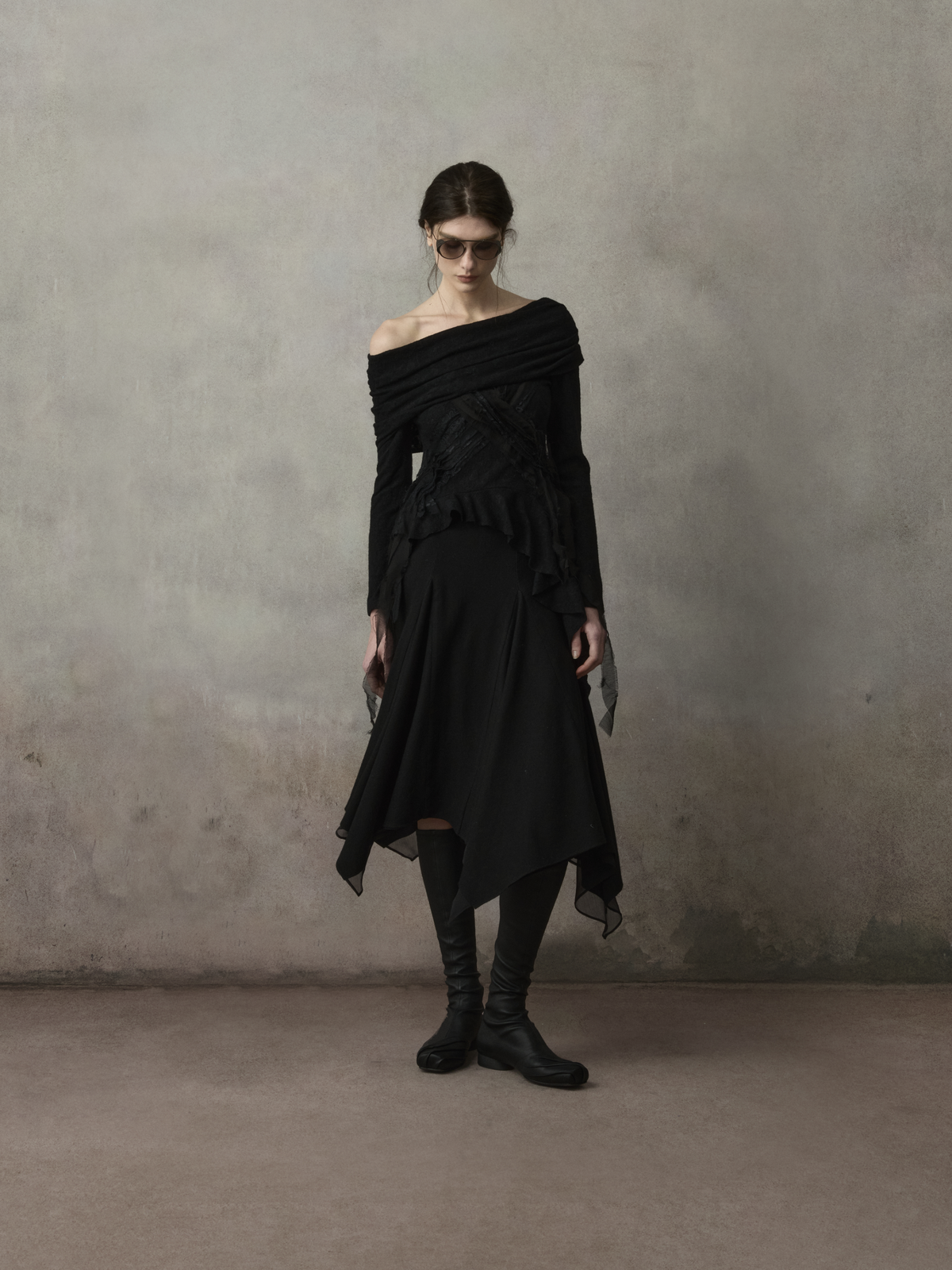 Double-Layered Pointed Panel Skirt