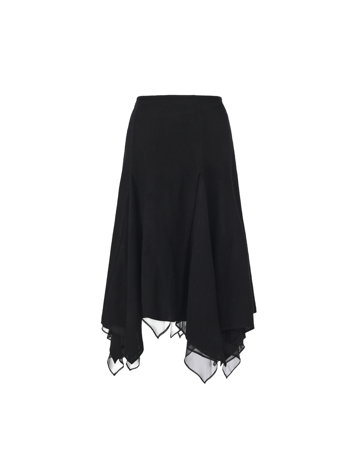 Double-Layered Pointed Panel Skirt