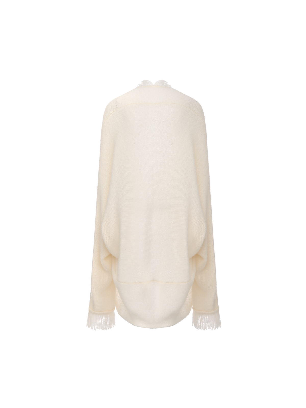 White Two-Way Oversized Knit Cardigan