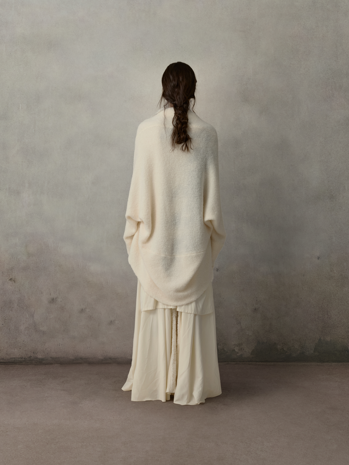White Two-Way Oversized Knit Cardigan