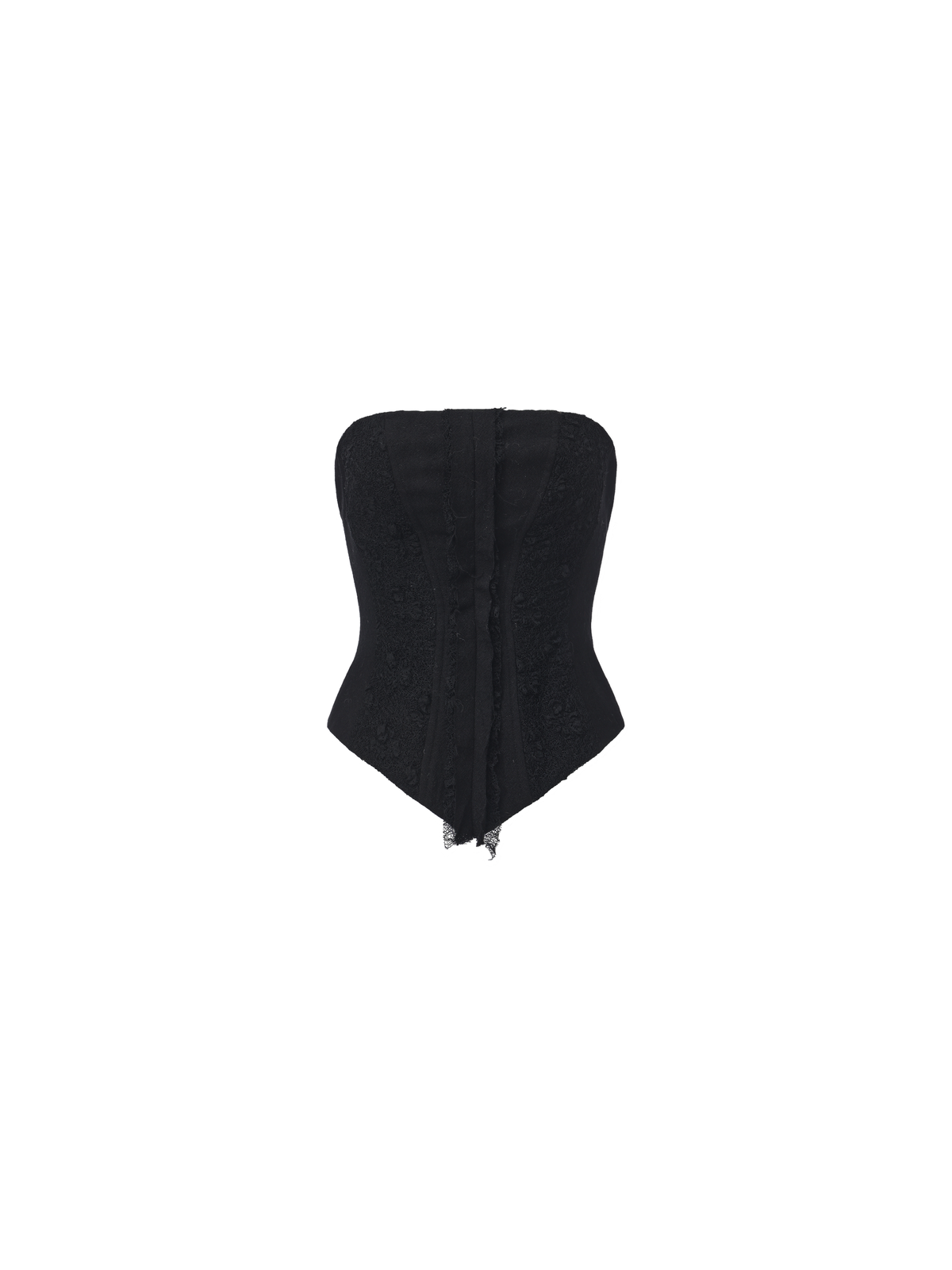Wool Patched Bandeau Top