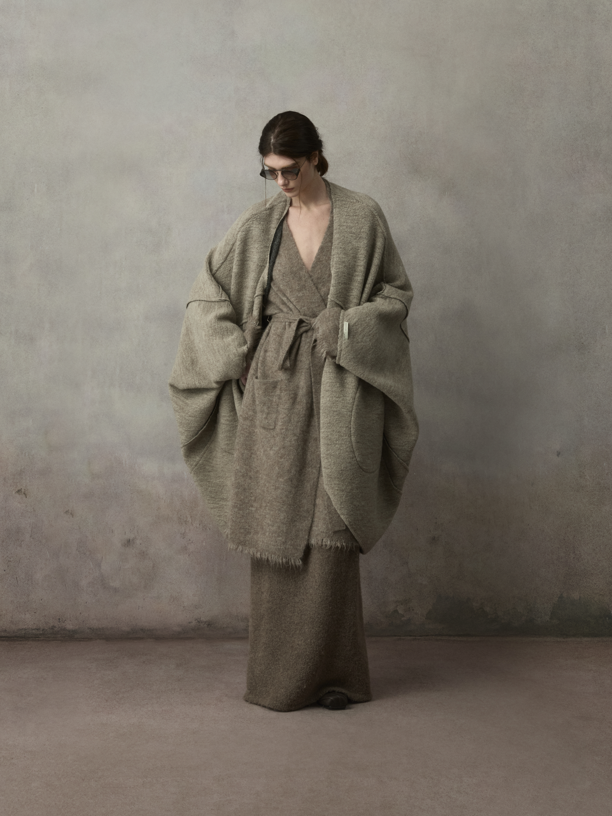 Oat Camel Four-Way Oversized Robe