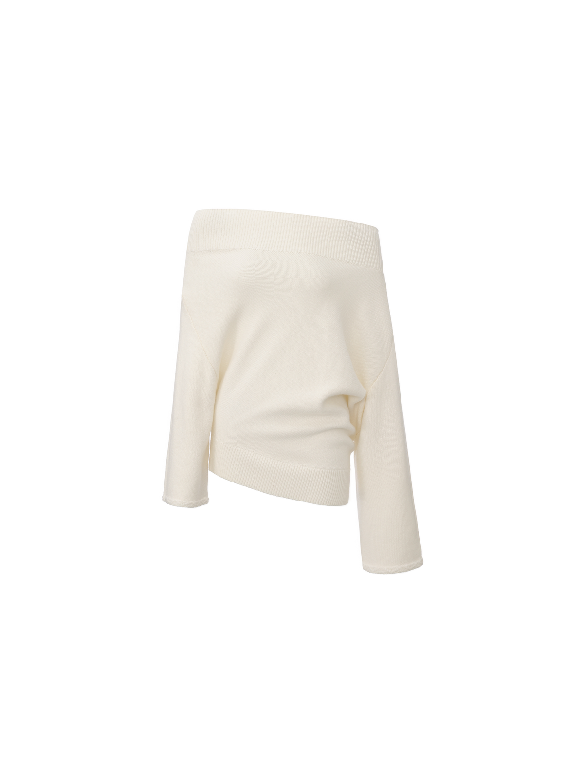 White Asymmetric Versatile Knitwear