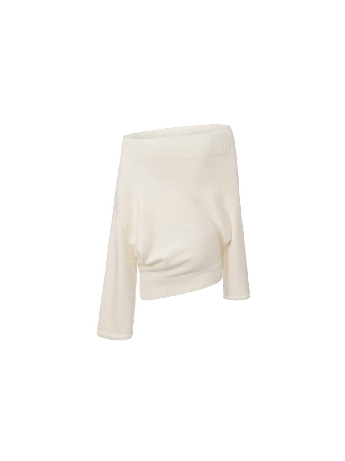 White Asymmetric Versatile Knitwear
