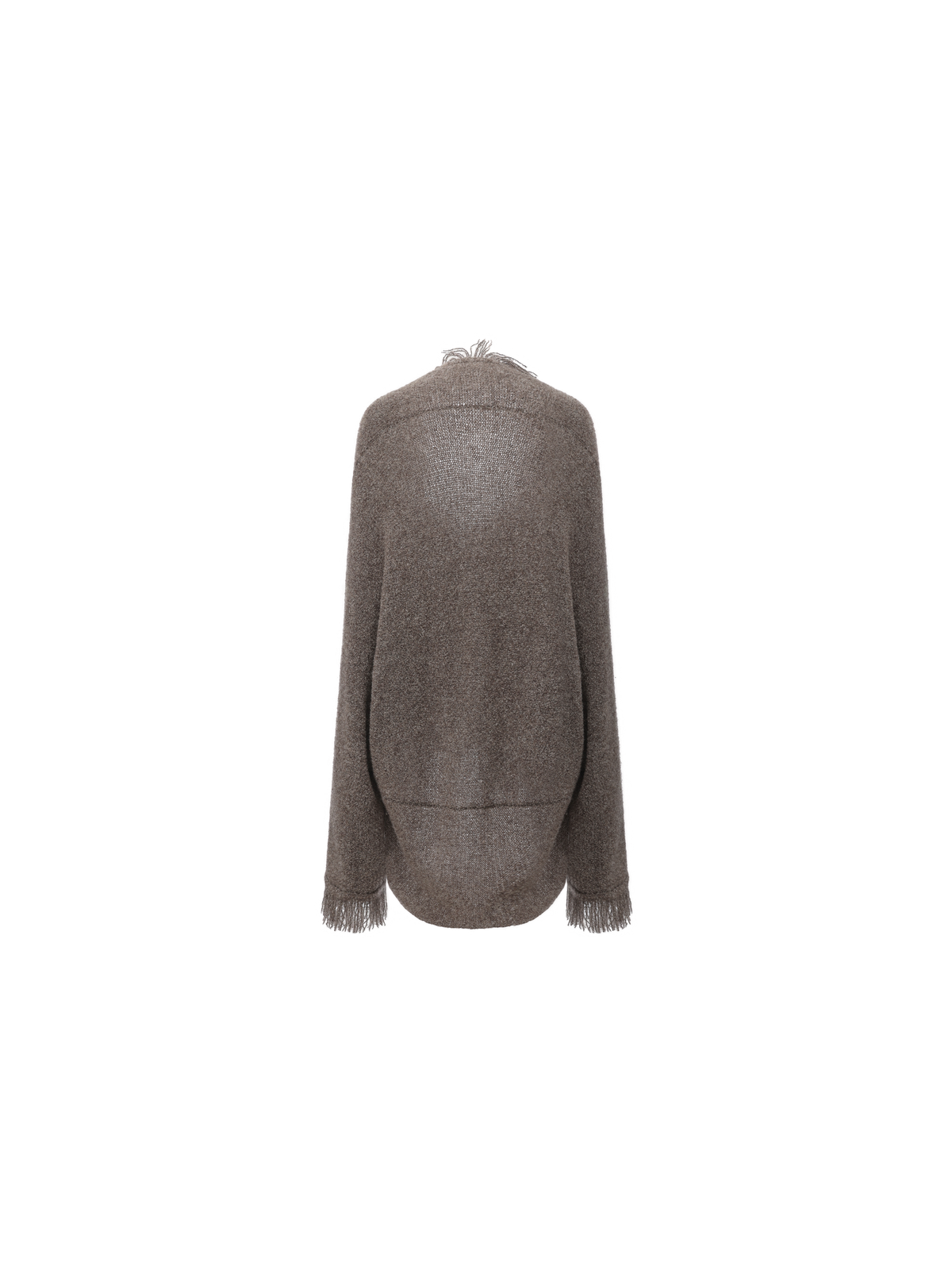 Grey-Brown Two-Way Oversized Knit Cardigan