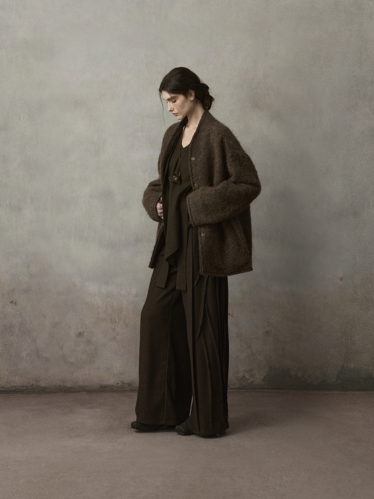 Stand Collar Mixed-Colour Cropped Jacket