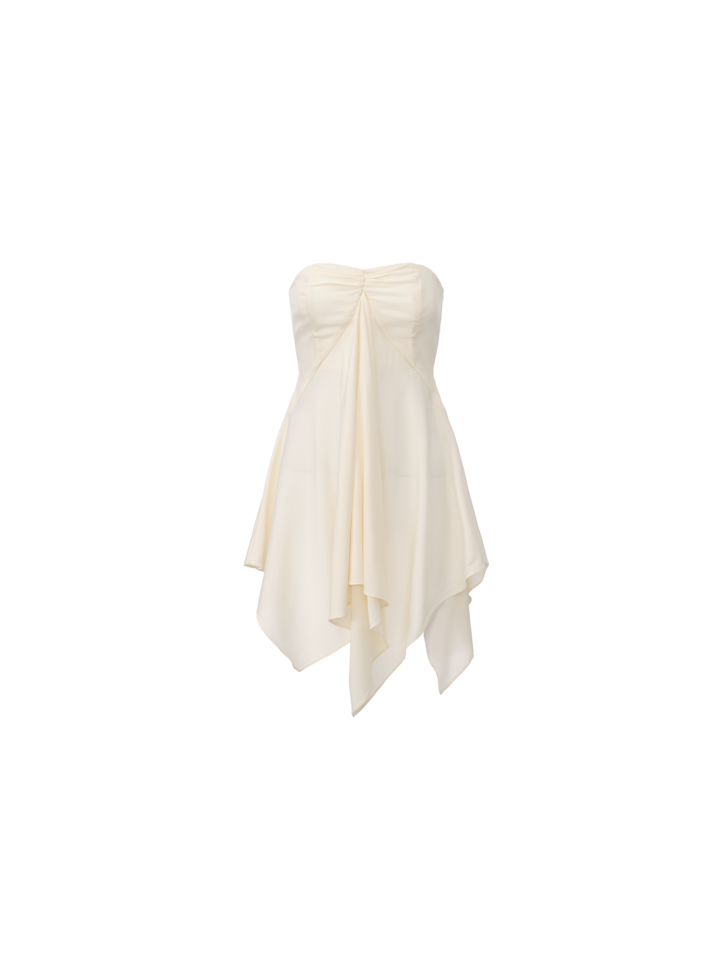 Cream White Asymmetric Bandeau Top