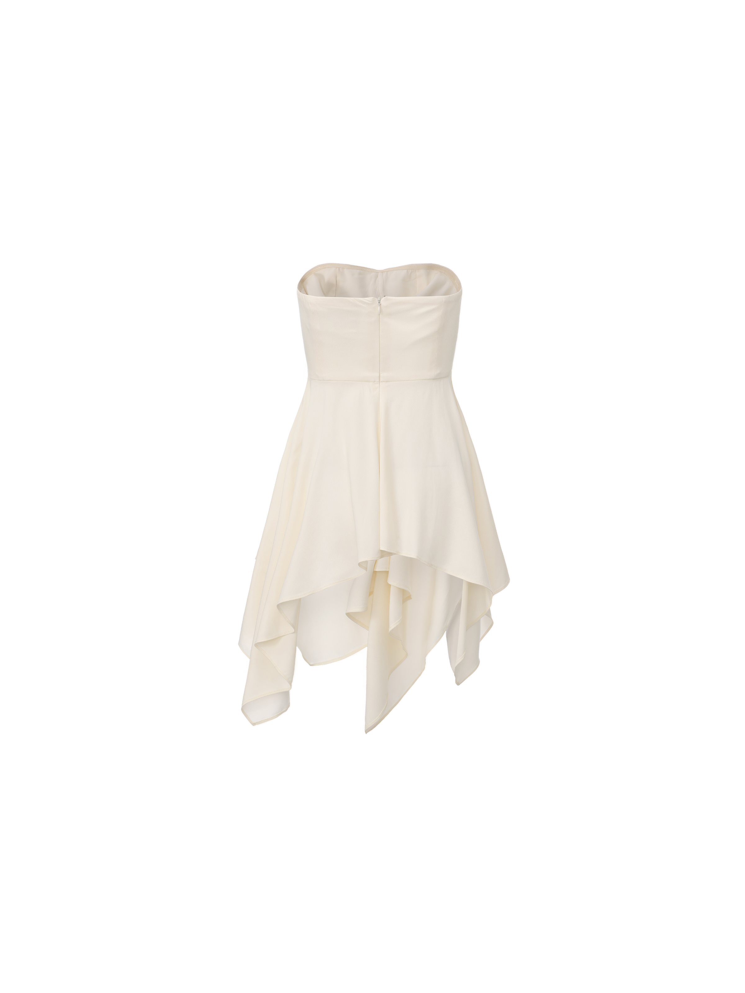 Cream White Asymmetric Bandeau Top