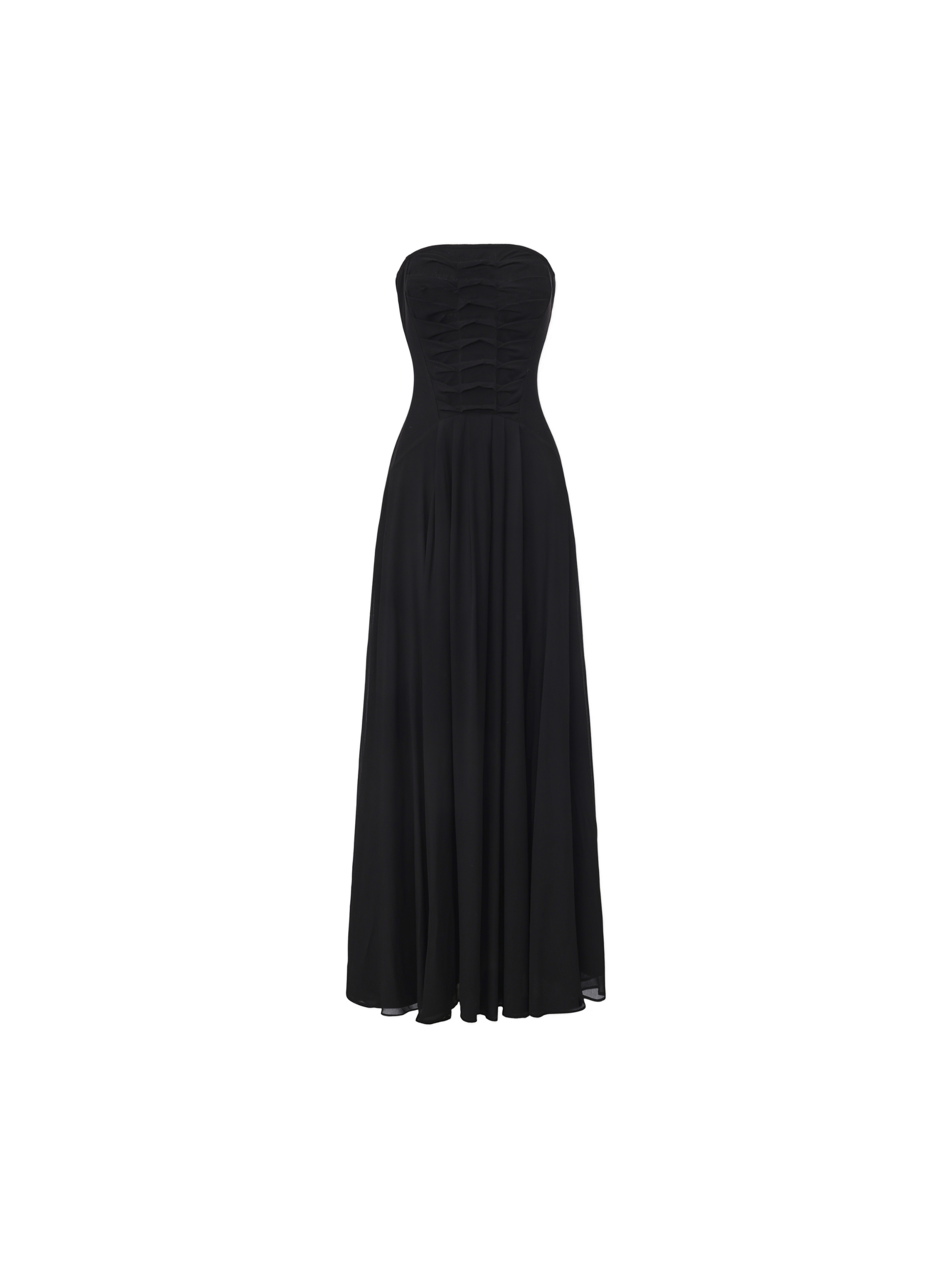 Spine-Line Ruched Knit Strapless Dress
