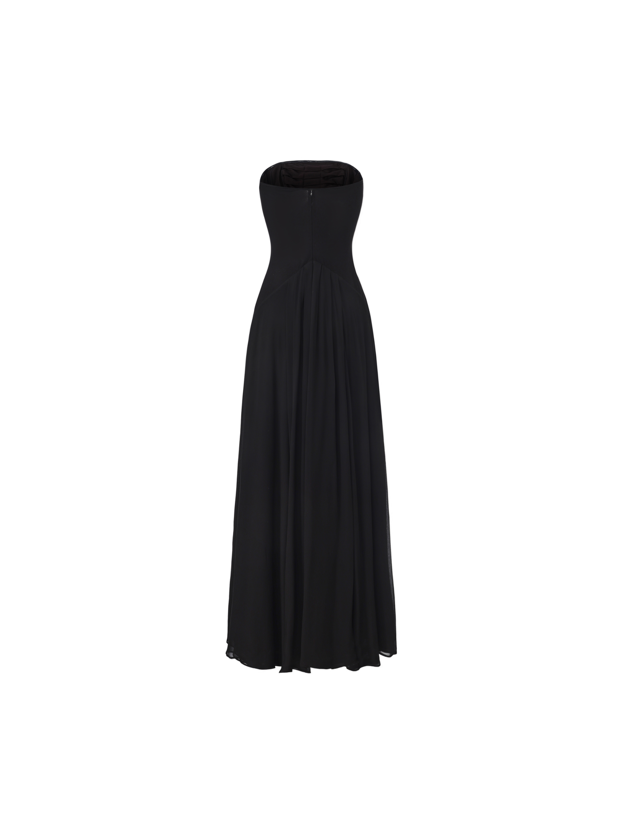 Spine-Line Ruched Knit Strapless Dress