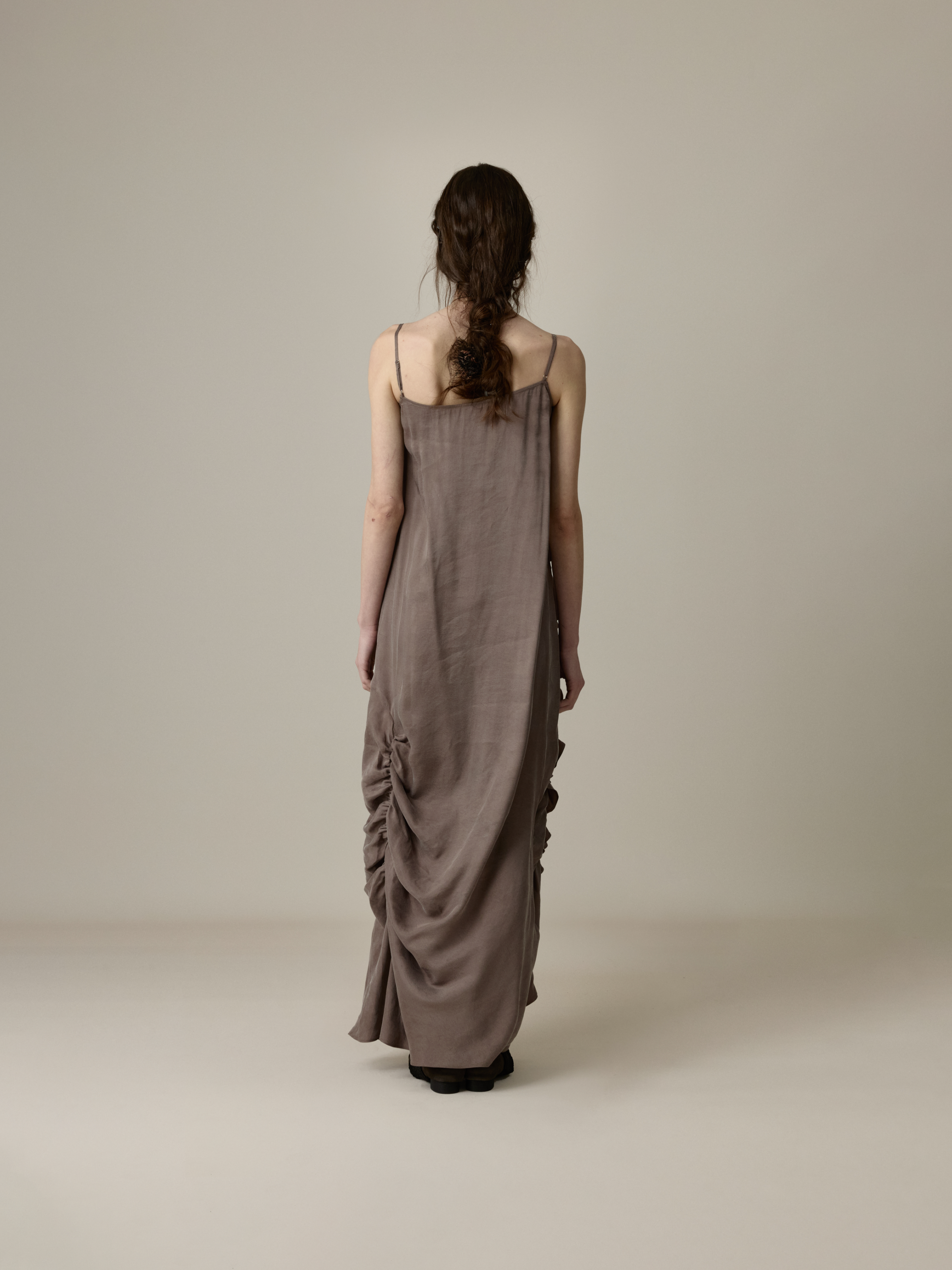 Lavender Ruffled Ruched Camisole Dress