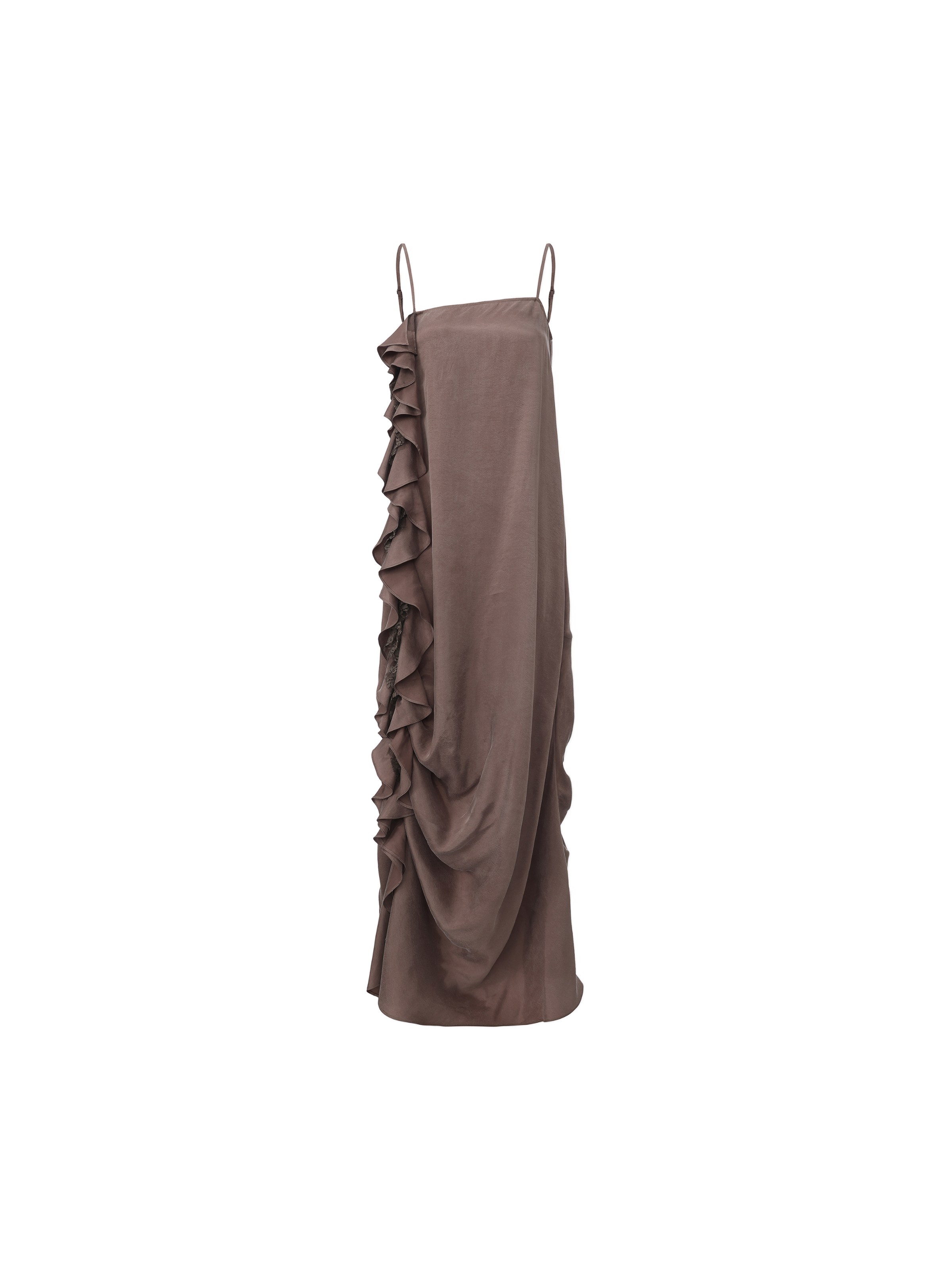 Lavender Ruffled Ruched Camisole Dress