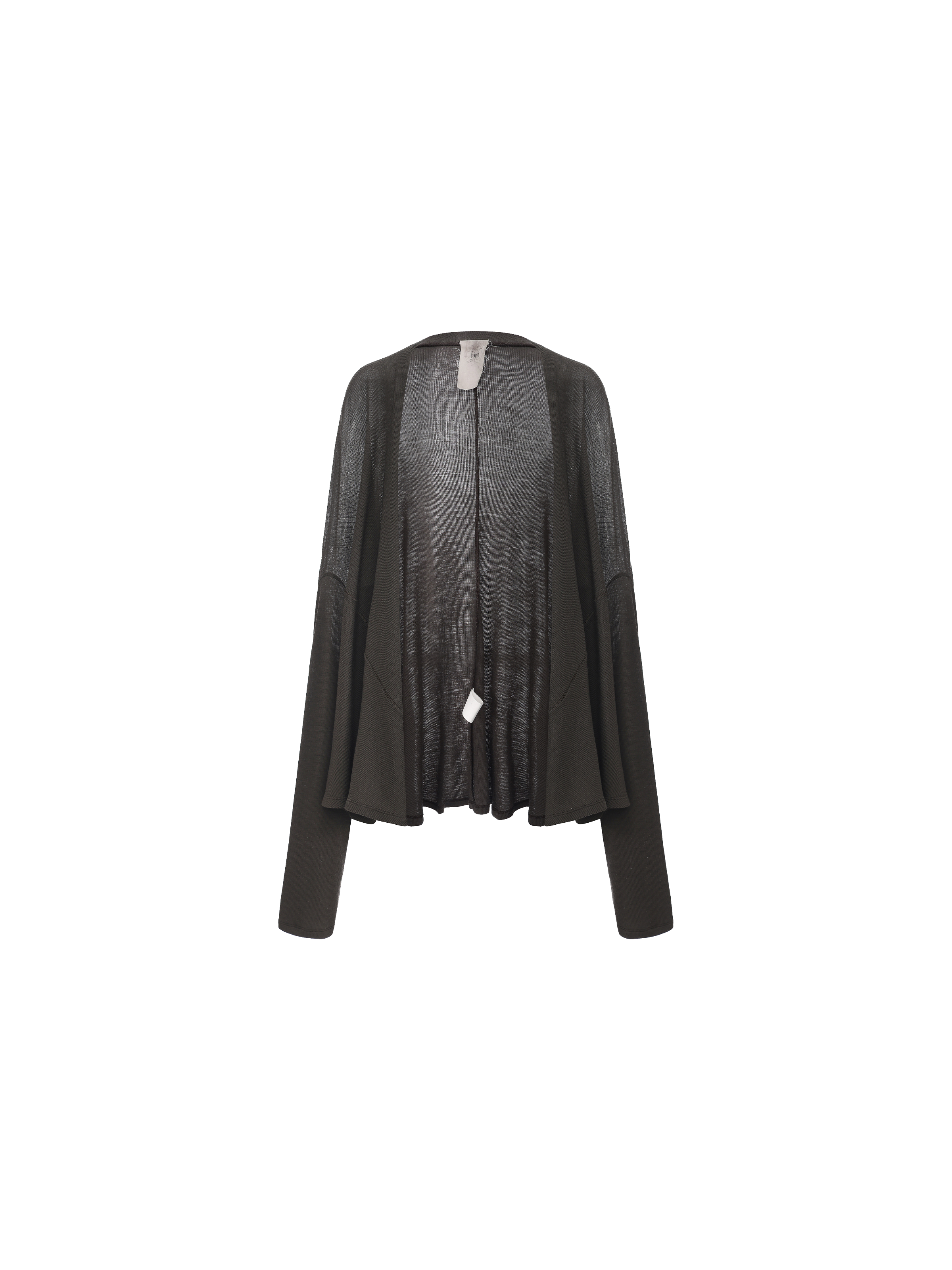 Paneled Drop-Shoulder Knit Cardigan