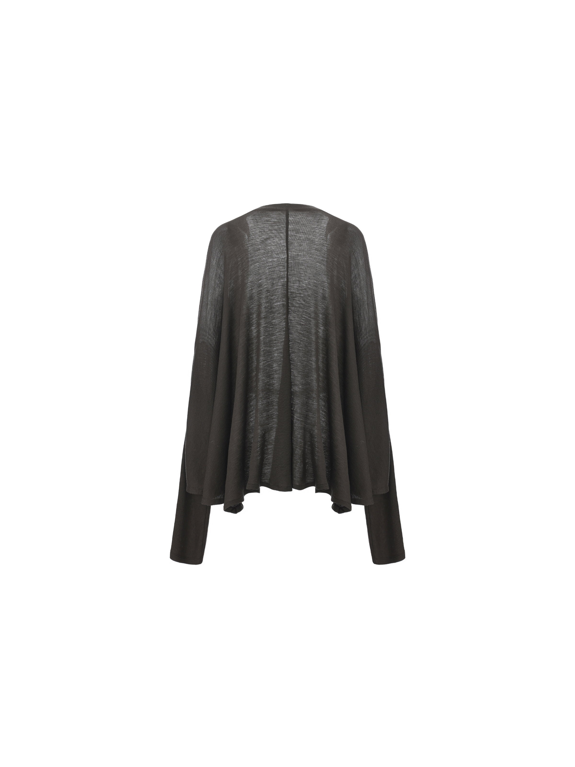 Paneled Drop-Shoulder Knit Cardigan