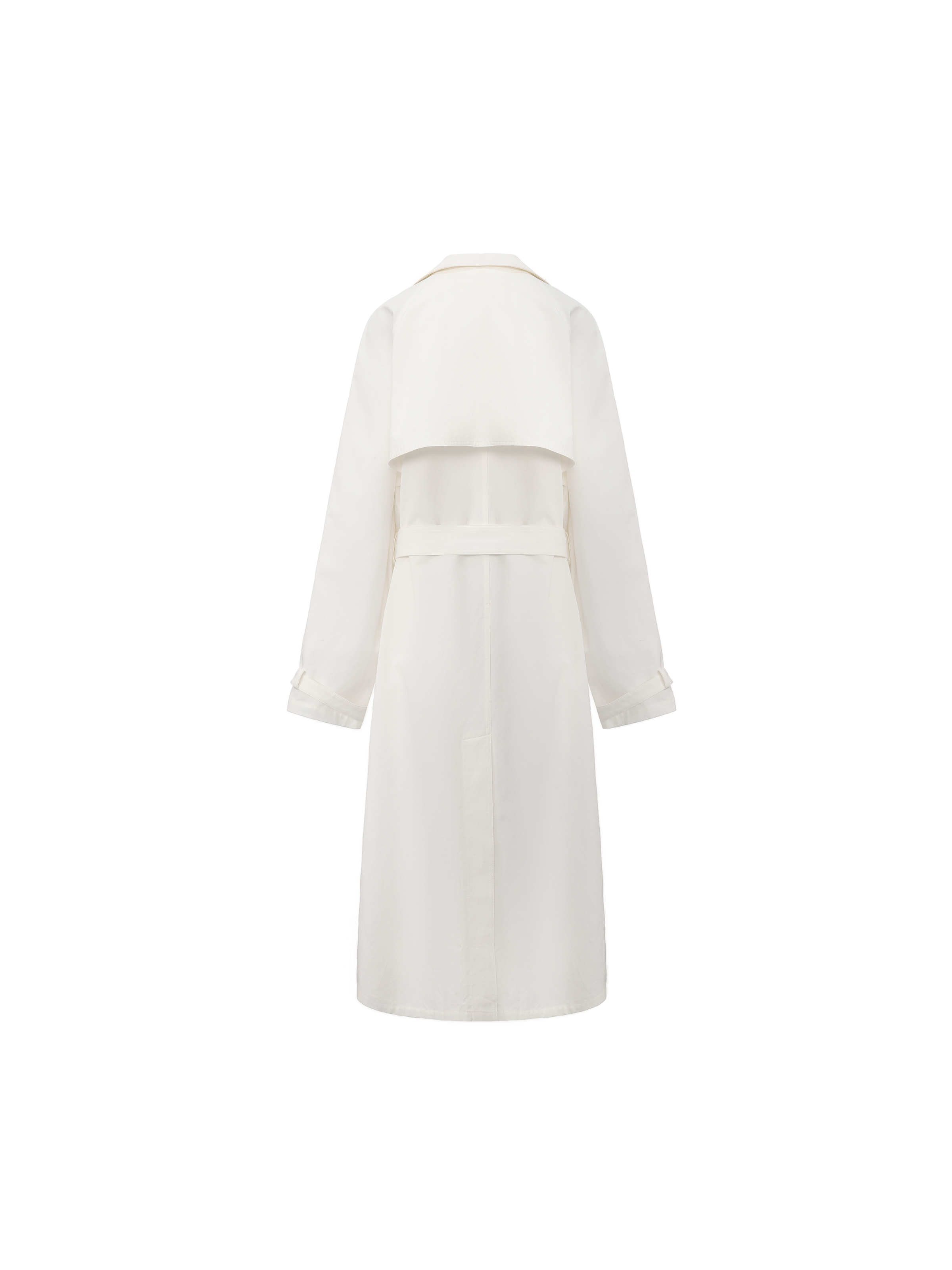 White Stand-Collar Oversized Trench Coat