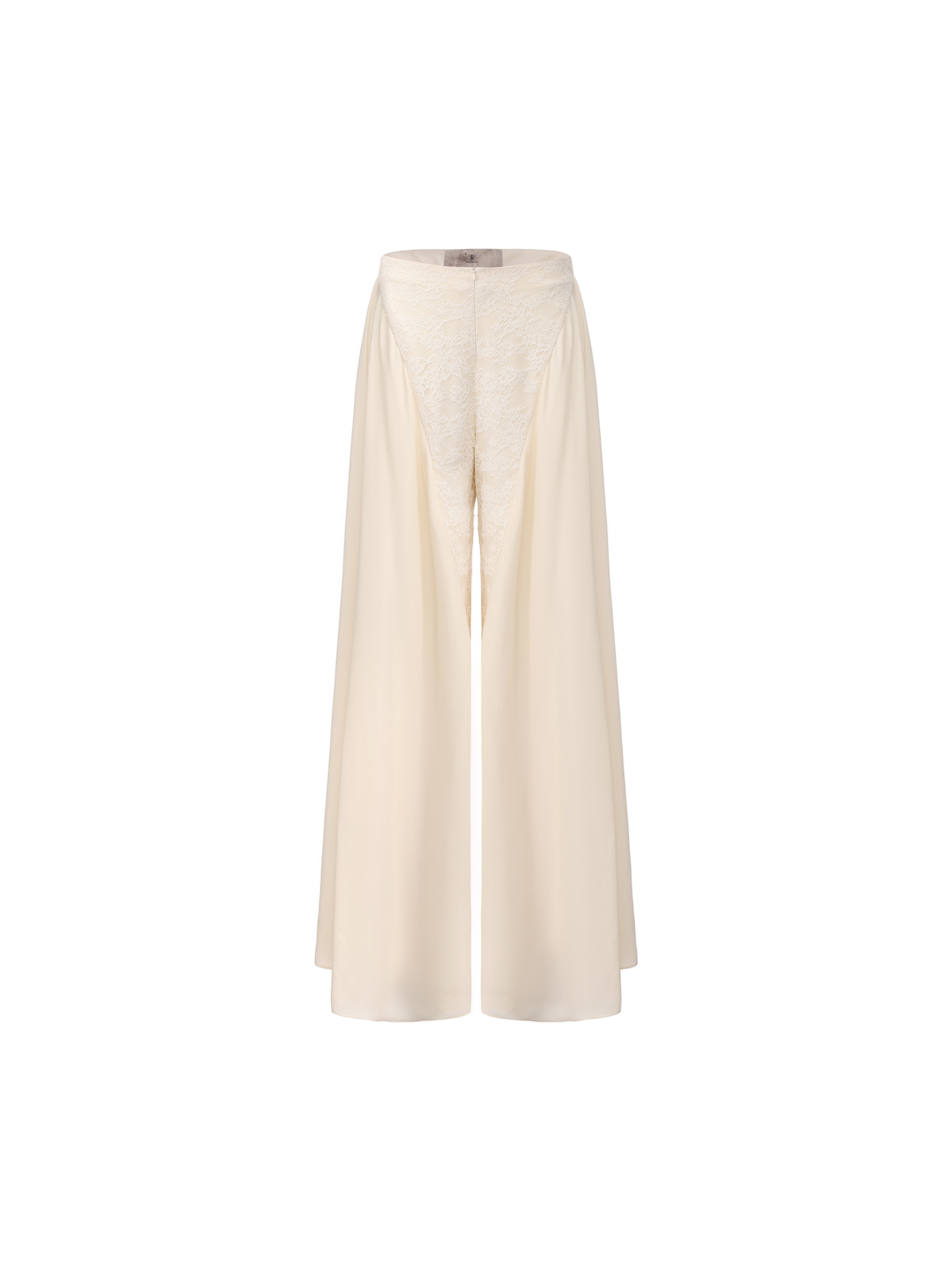 White Paneled Wide-Leg Pants