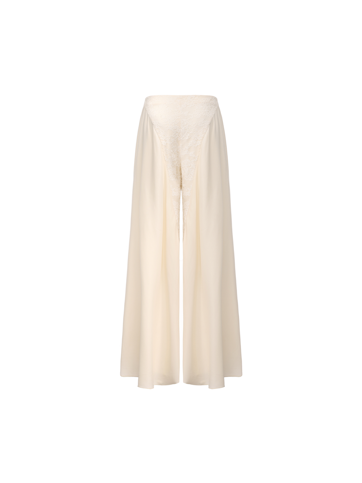 White Paneled Wide-Leg Pants