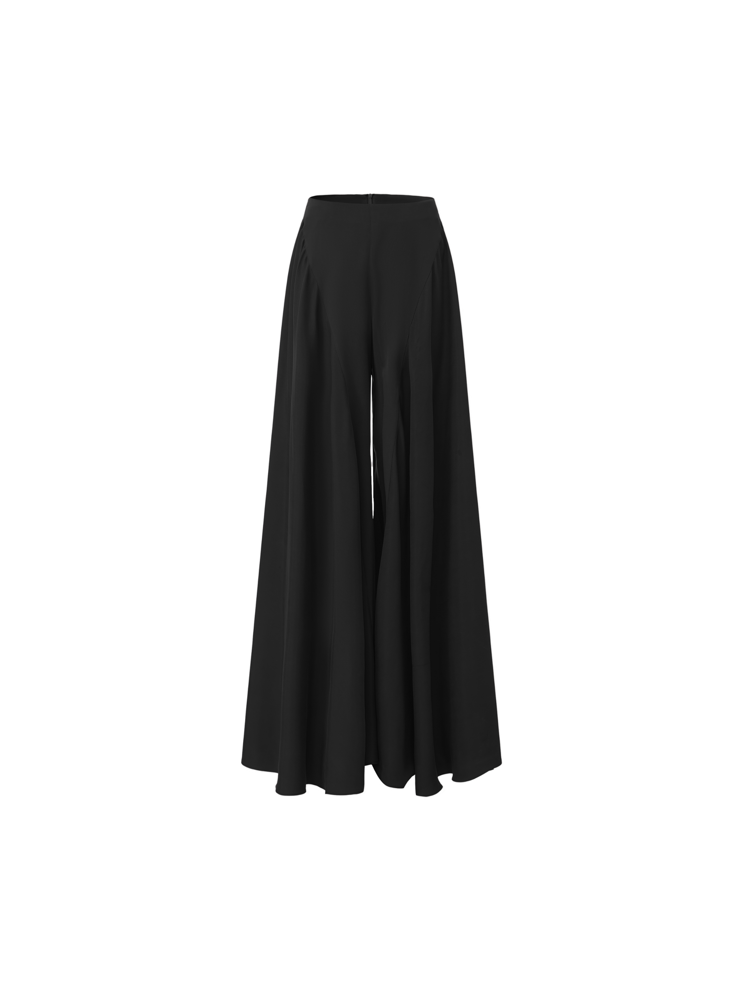 Black Panelled Wide-Leg Pants
