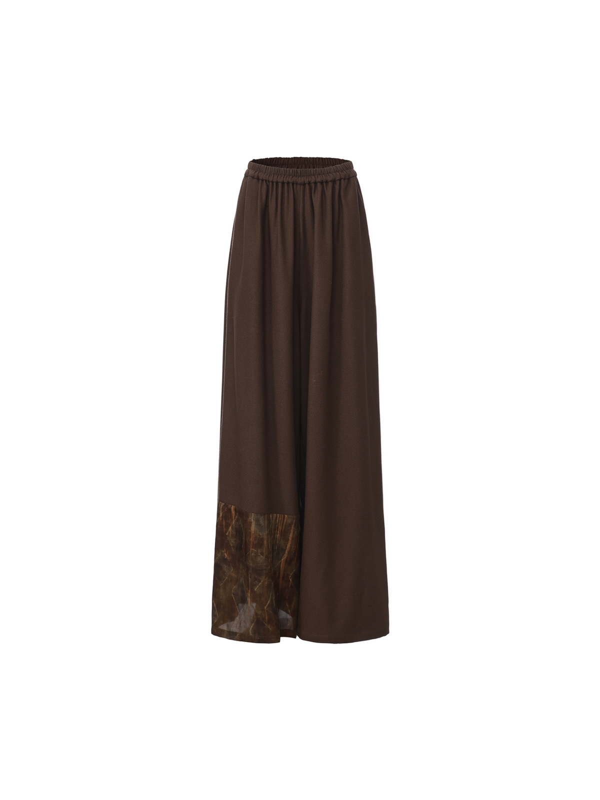 Printed Paneled Loose Wide-Leg Pants