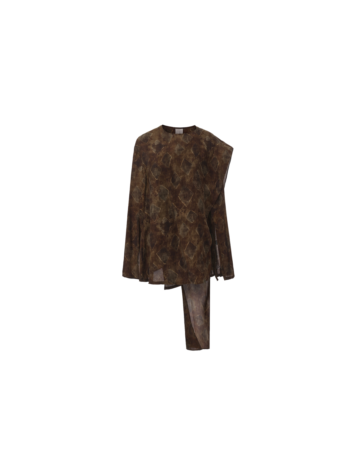 Printed Detachable Scarf Shirt