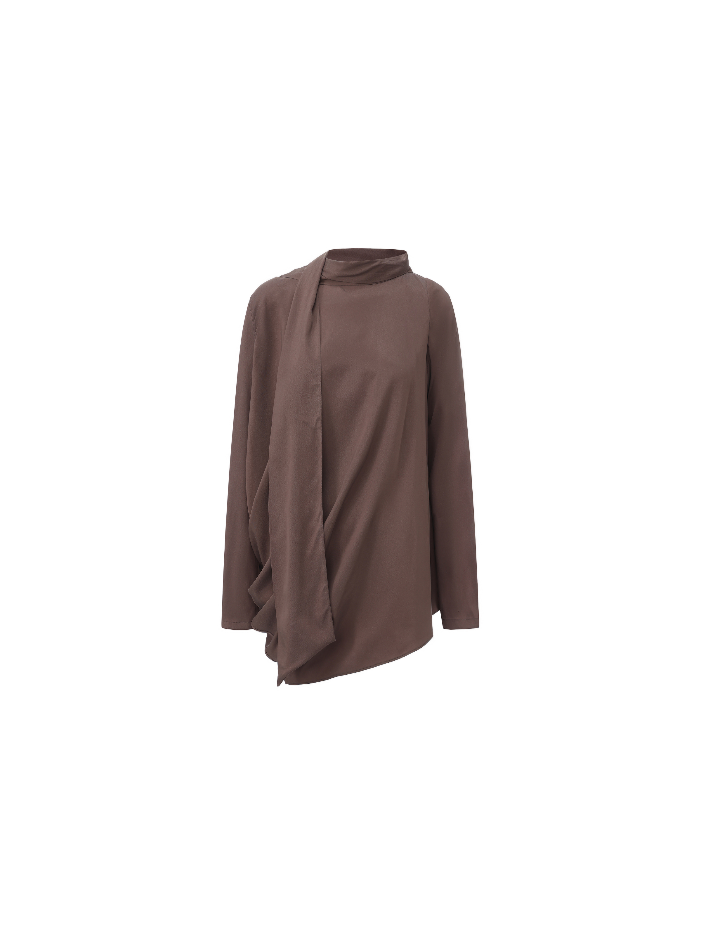 Cupro Scarf Neck Loose Top