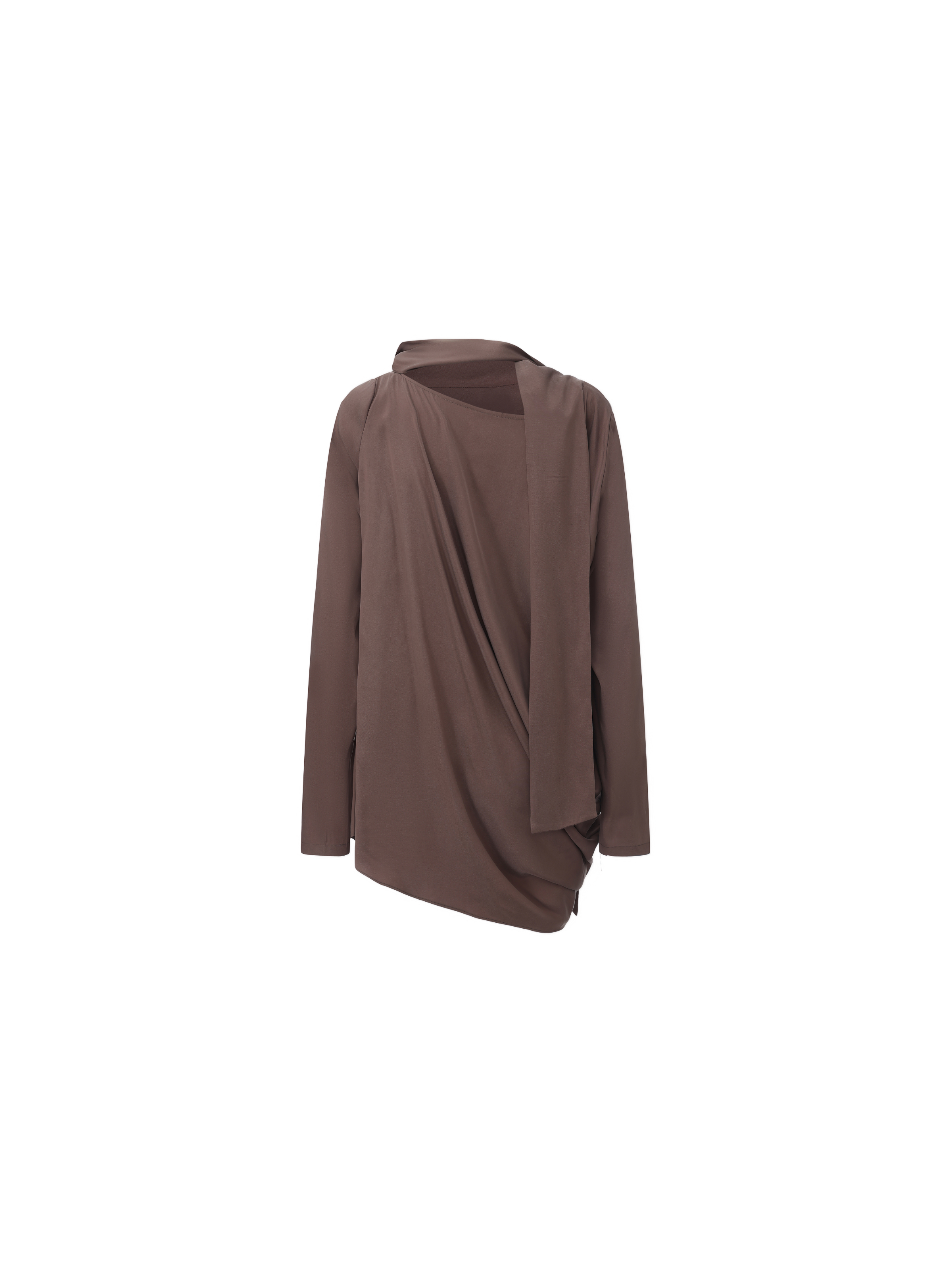 Cupro Scarf Neck Loose Top