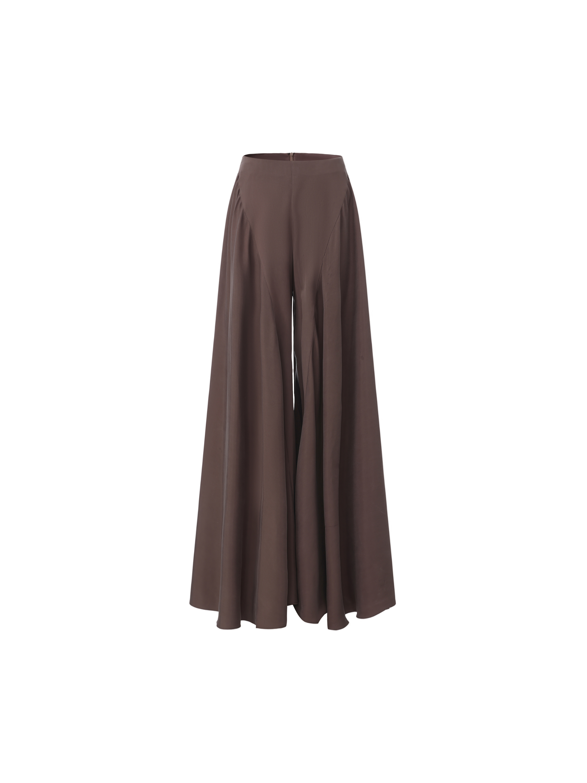 Slate Violet Cupro Wide-Leg Trousers