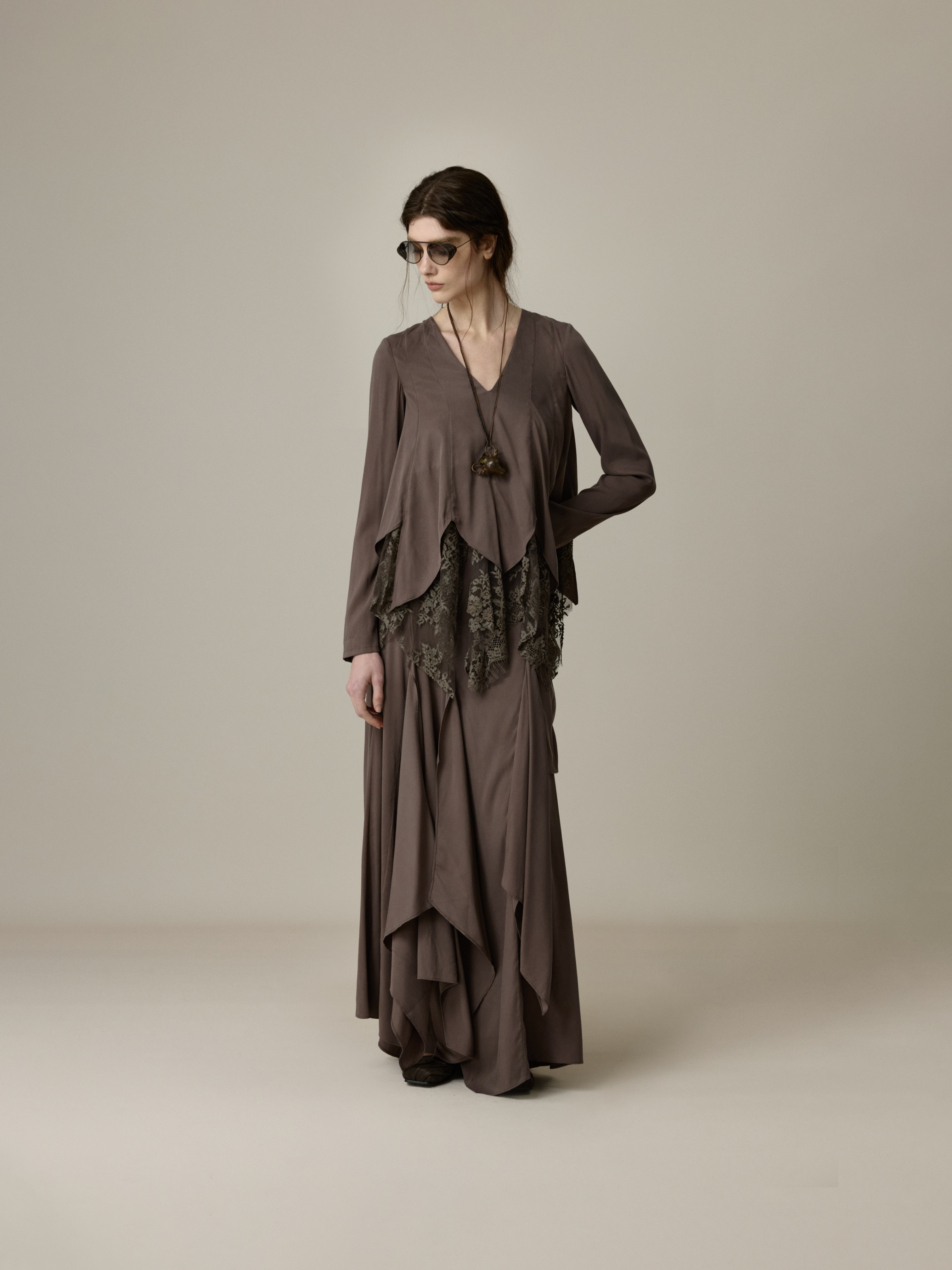 Pointed Lace Patchwork Top