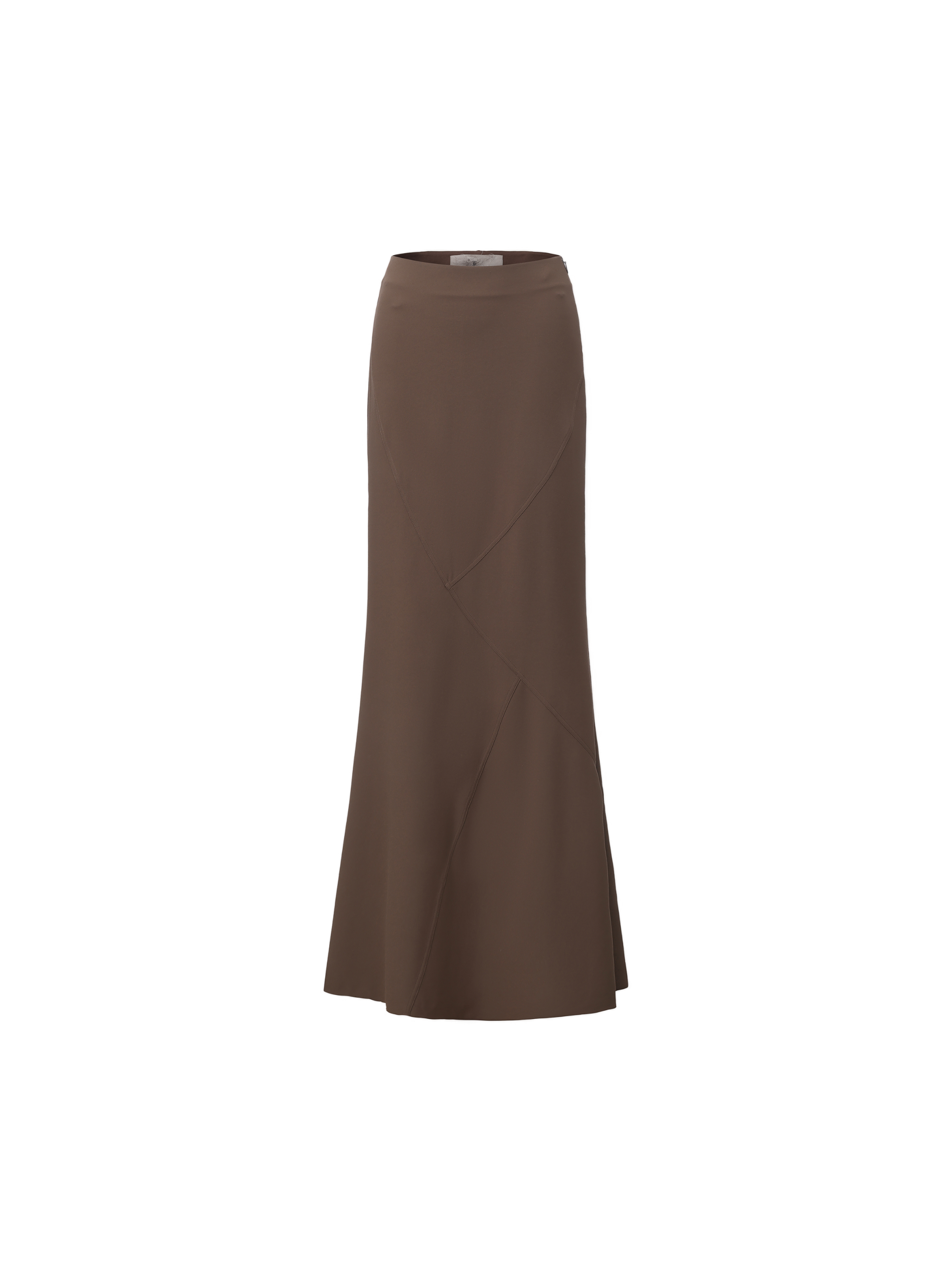 Mocha Paneled Mermaid Midi Skirt