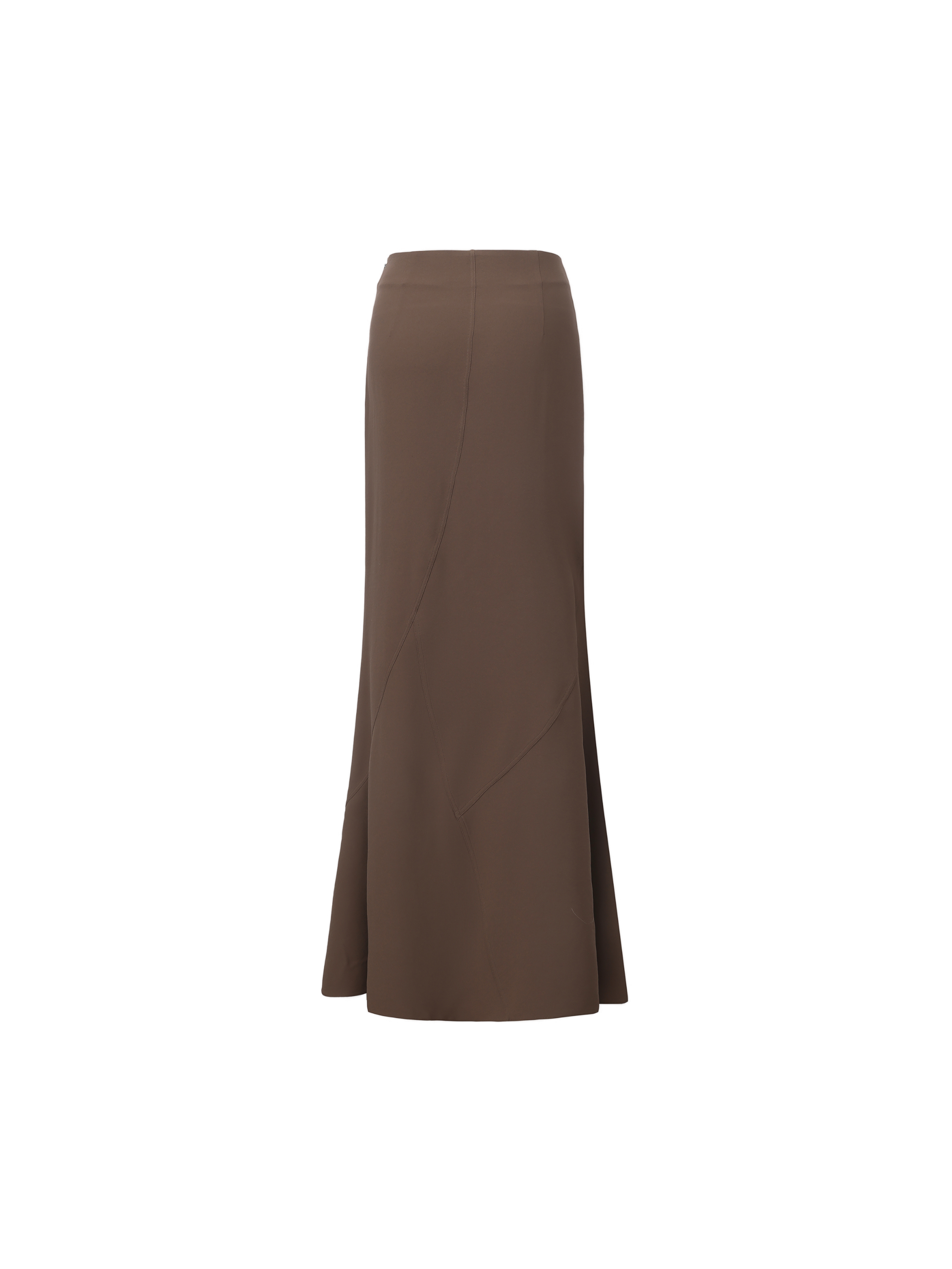 Mocha Paneled Mermaid Midi Skirt