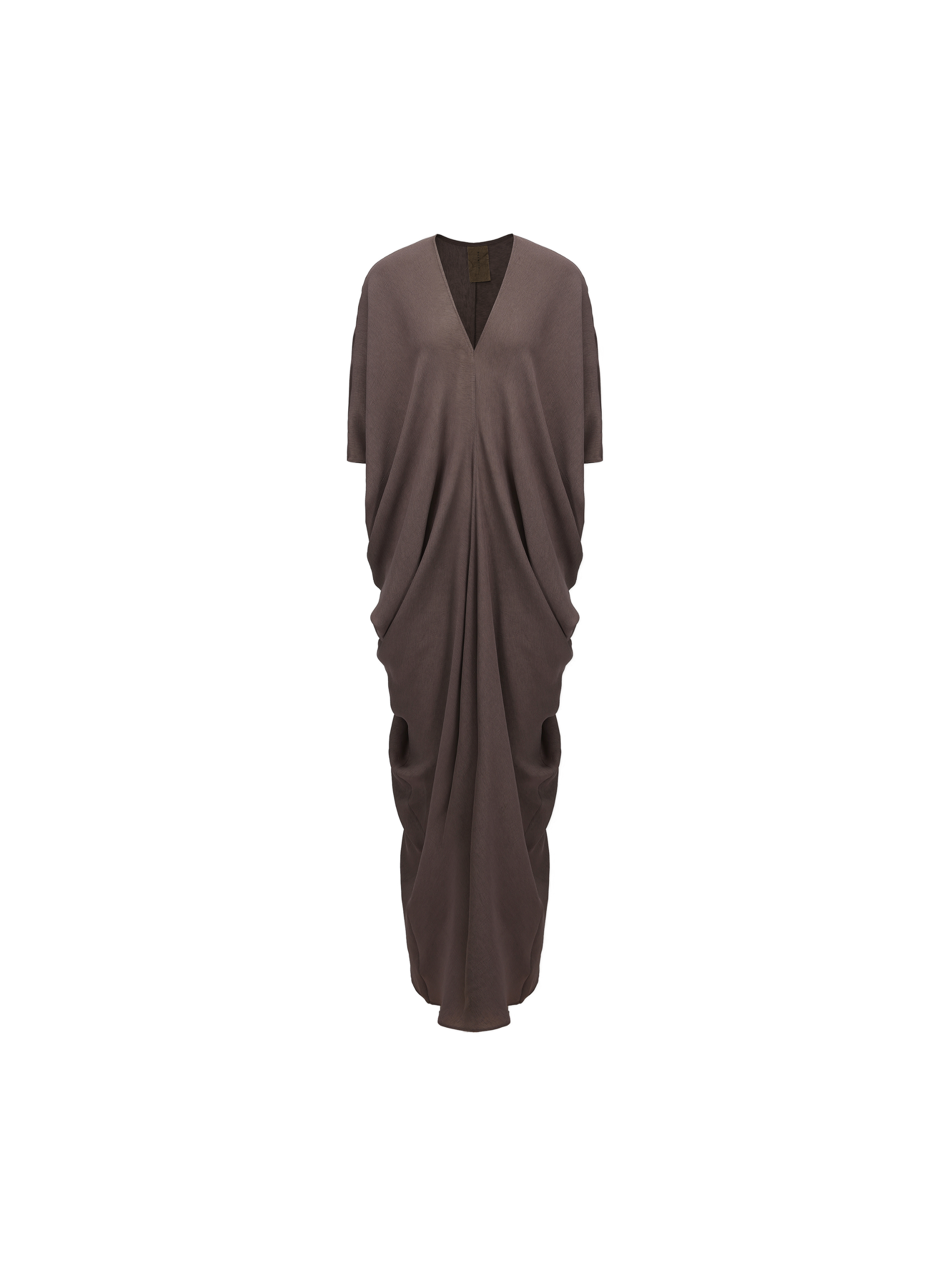 Slate Violet Draped Batwing Sleeve Dress