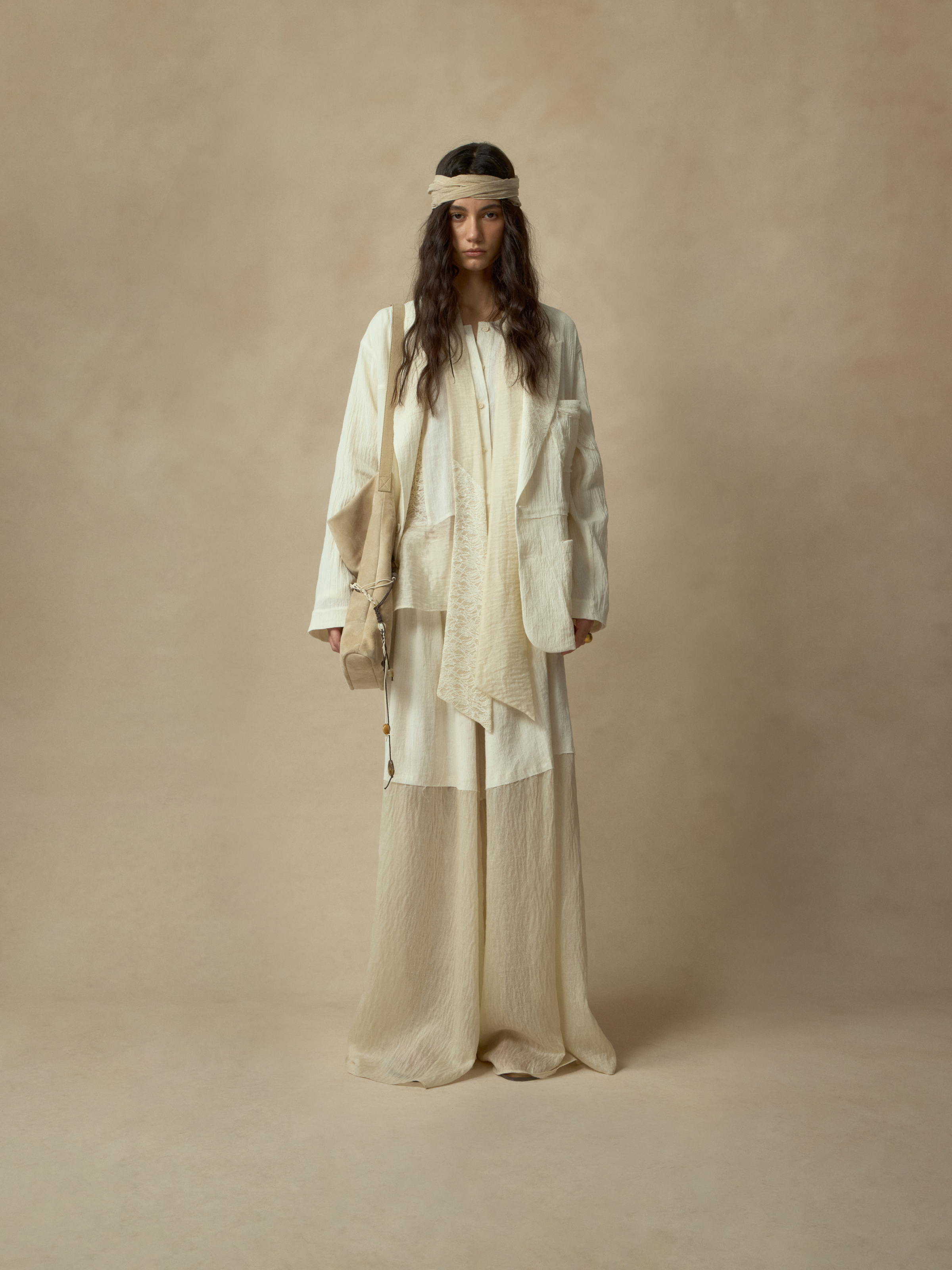 White Patchwork Pants