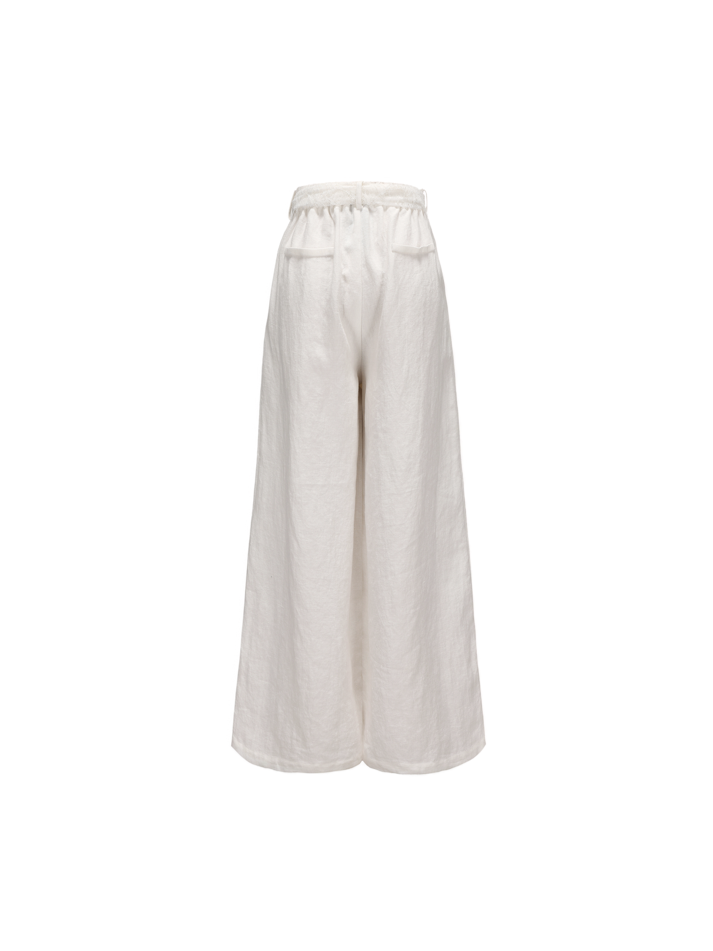 White Lace And Linen Pants