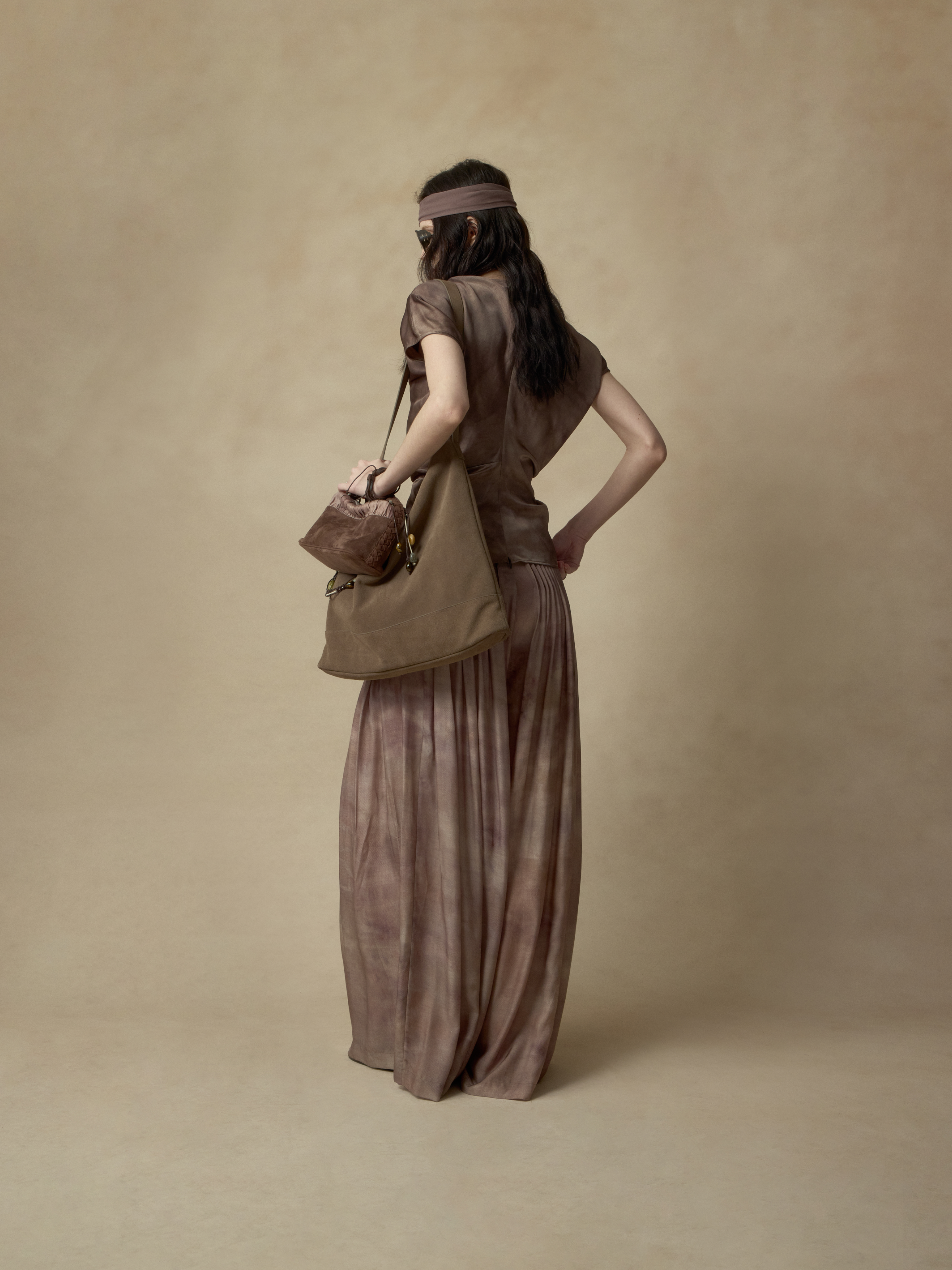 Pink Ombre PanelPleated Pants