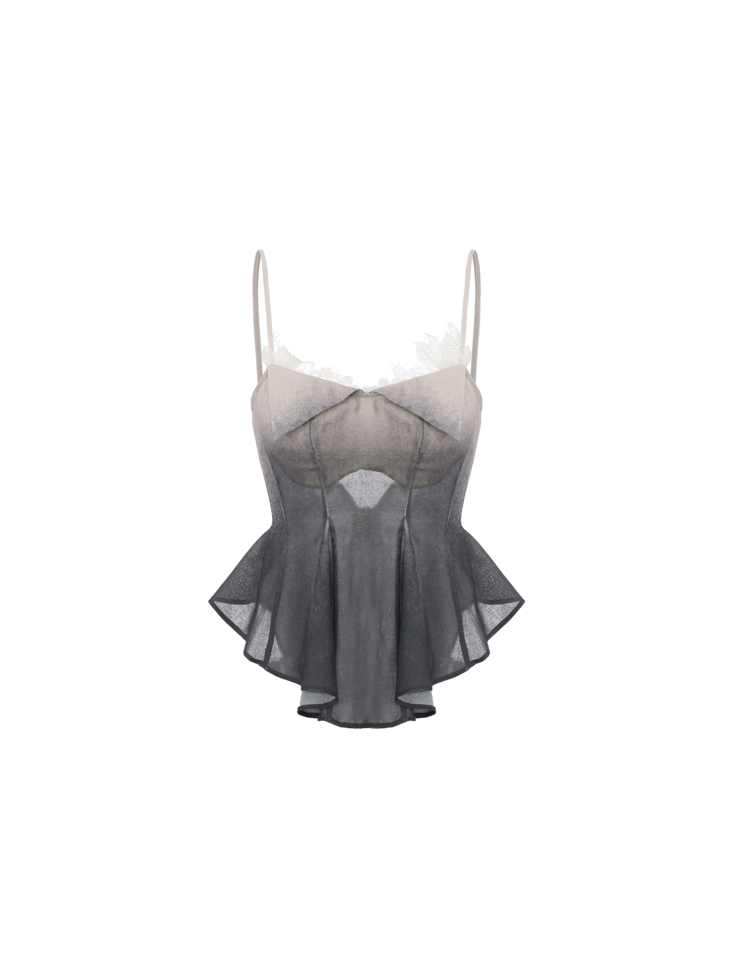 Cropped Lace-Embellished Gradient Camisole