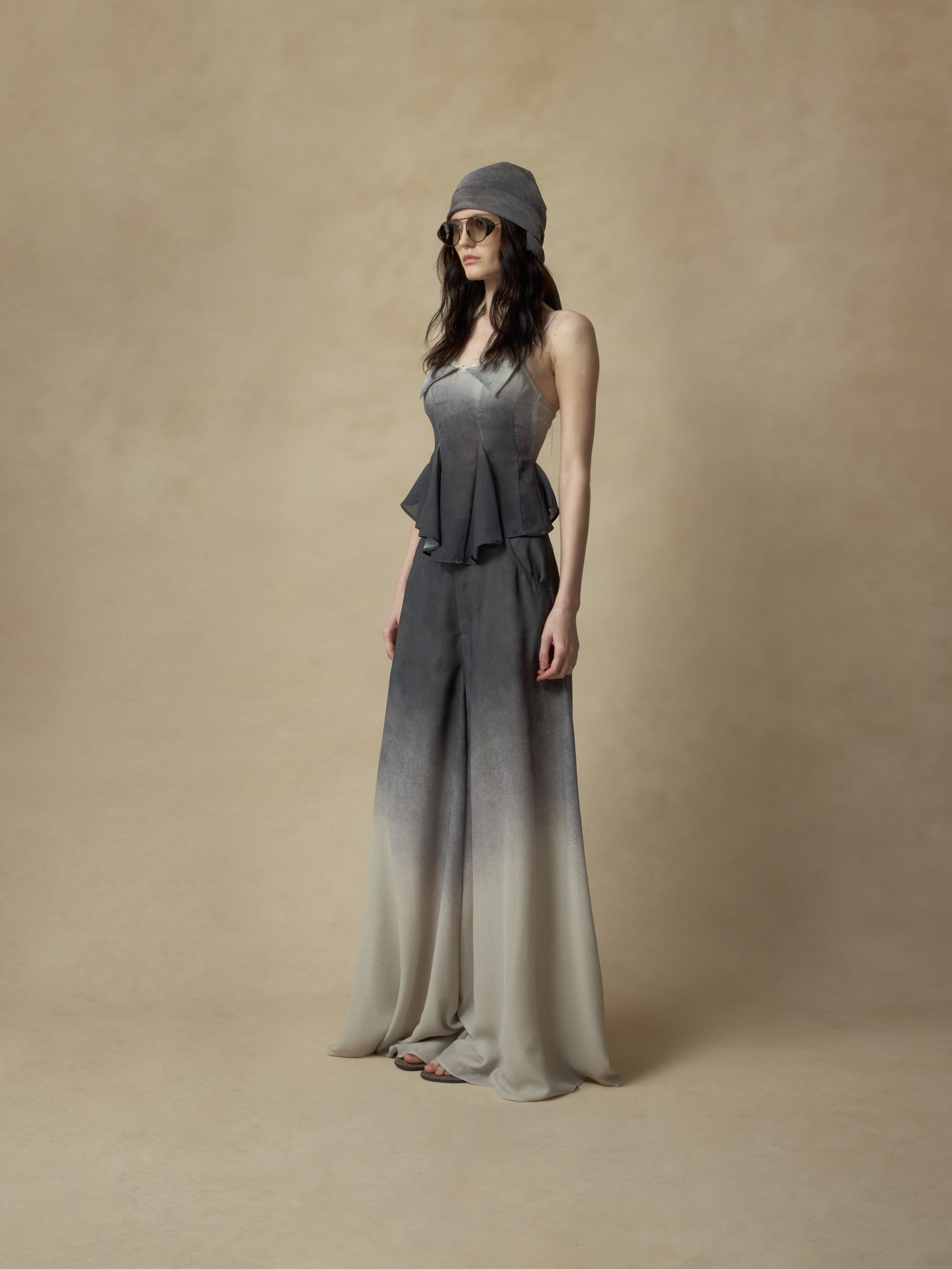 Cropped Lace-Embellished Gradient Camisole