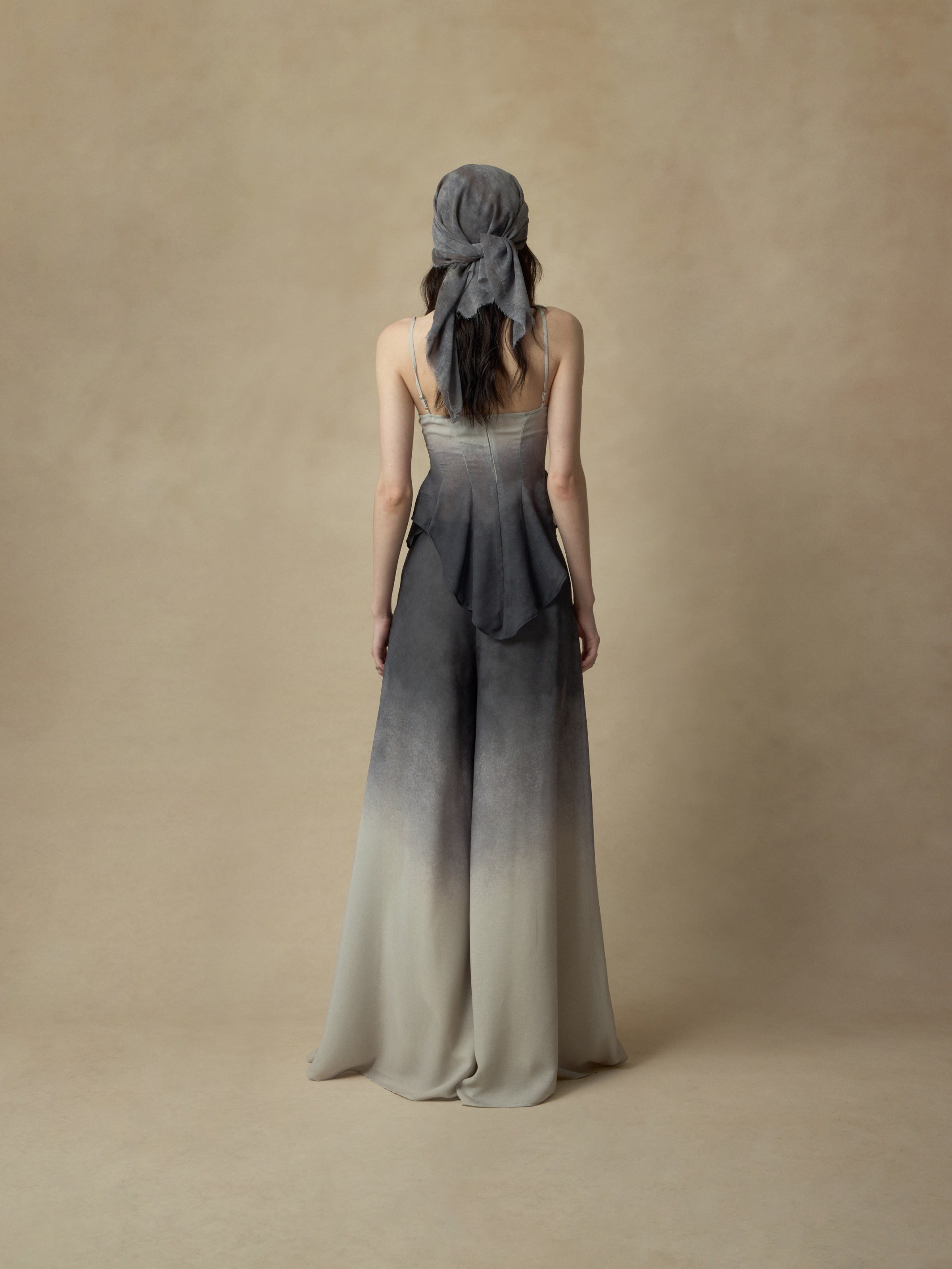 Ombre Gradient Wide-Leg Pants