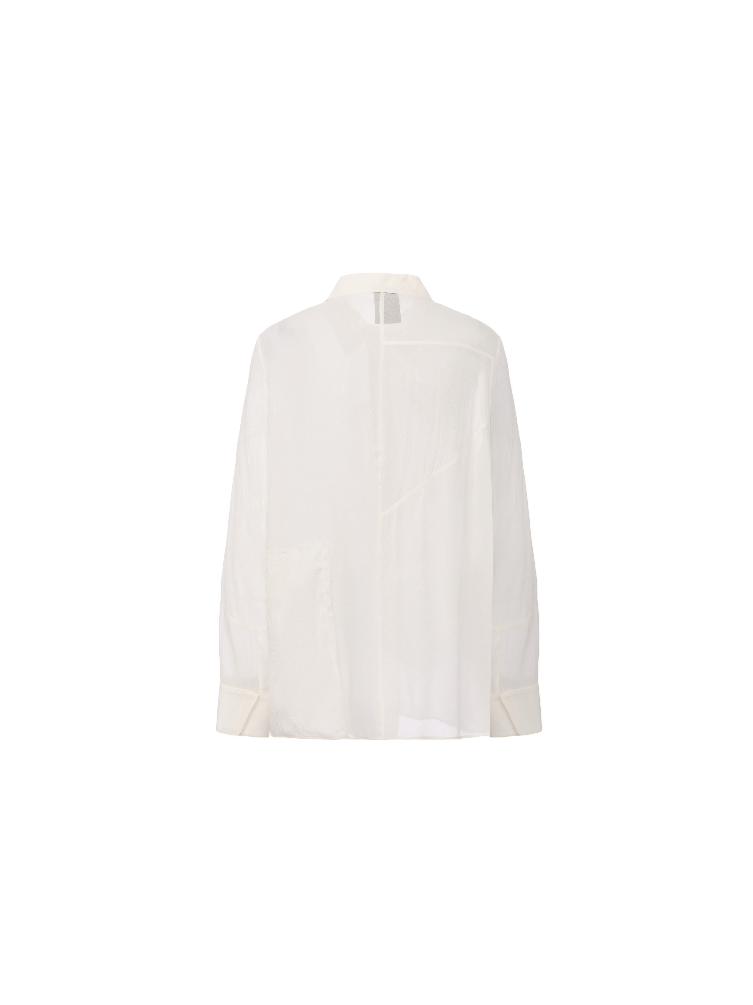 Slightly Sheer Asymmetrical Panel Shirt
