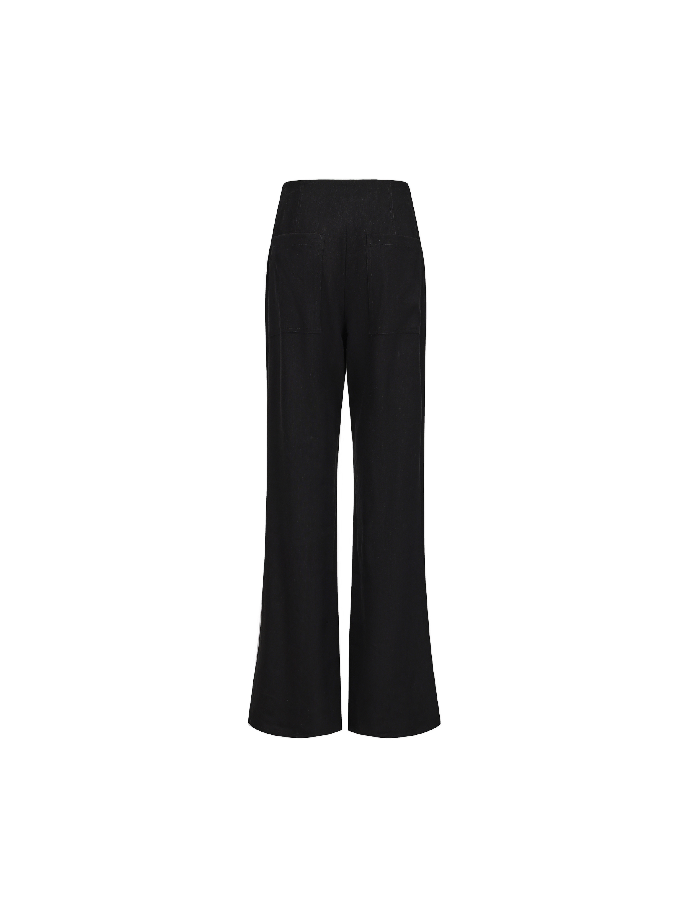 Black Simple Flared Long Pants