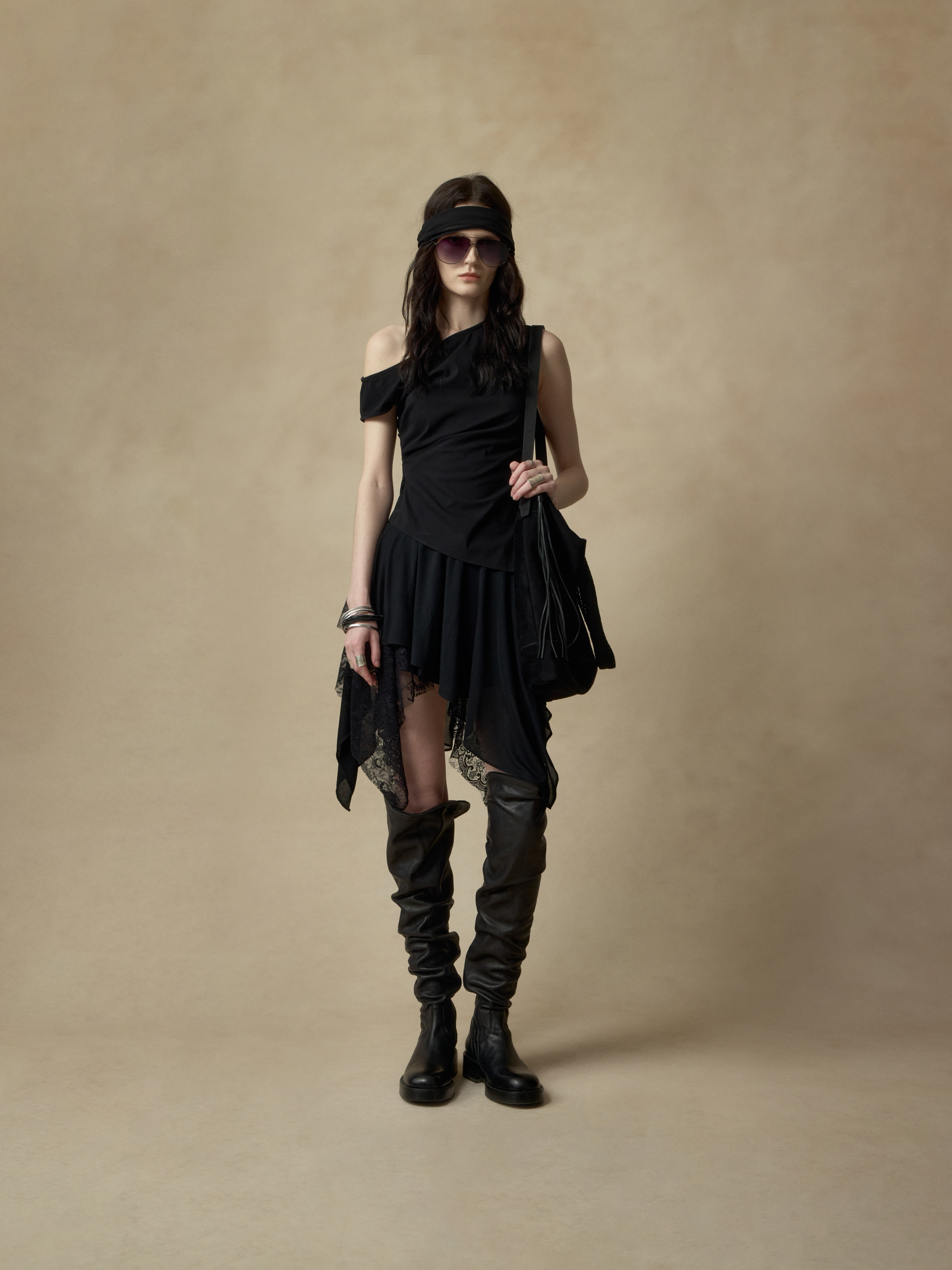 Asymmetrical Lace Skirt-pants