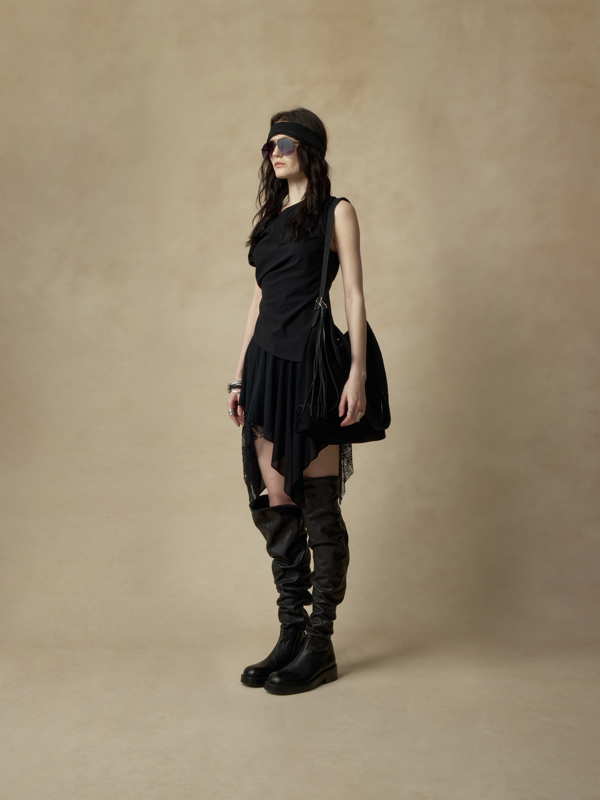Asymmetrical Lace Skirt-pants