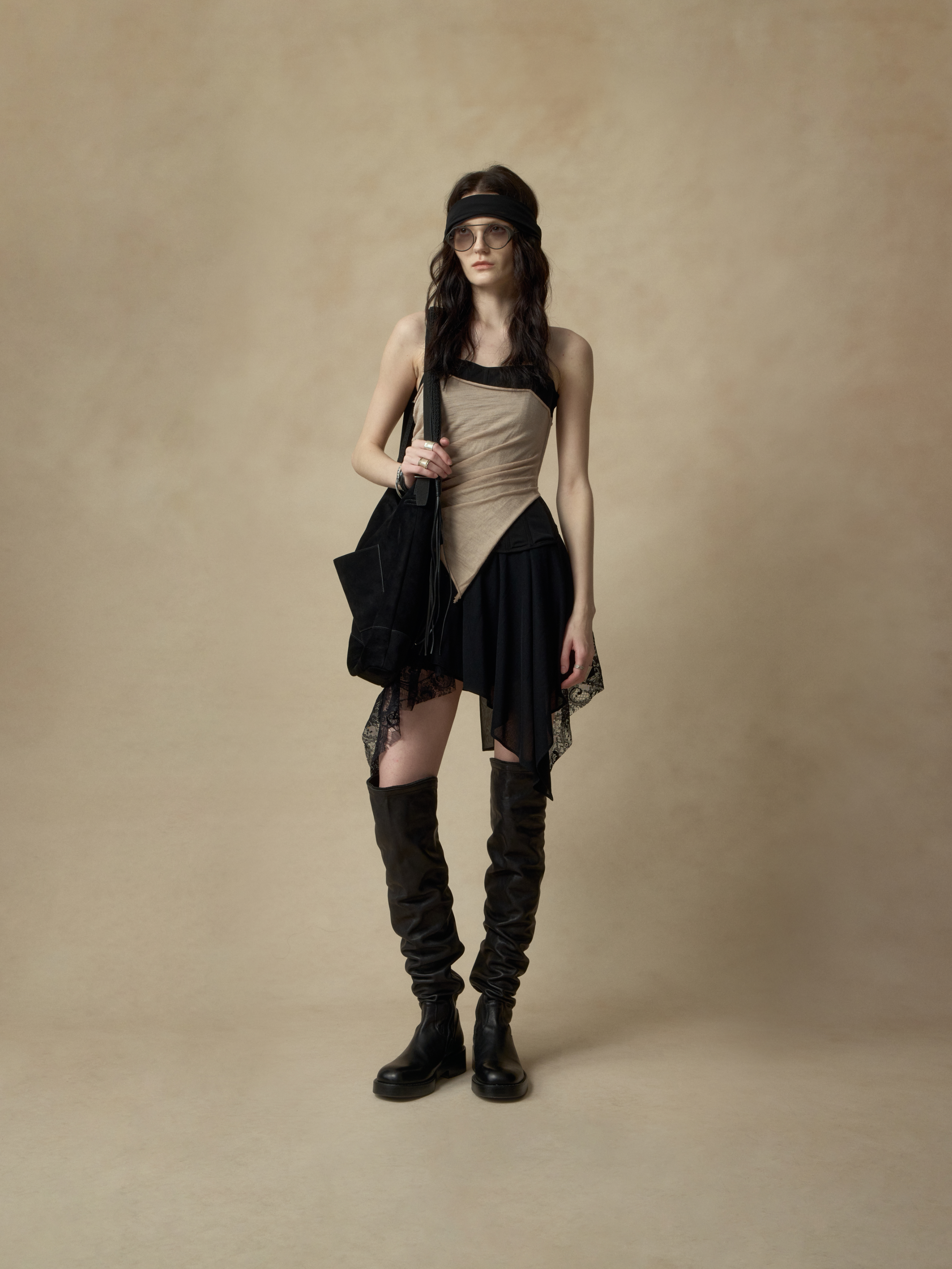 Asymmetrical Lace Skirt-pants