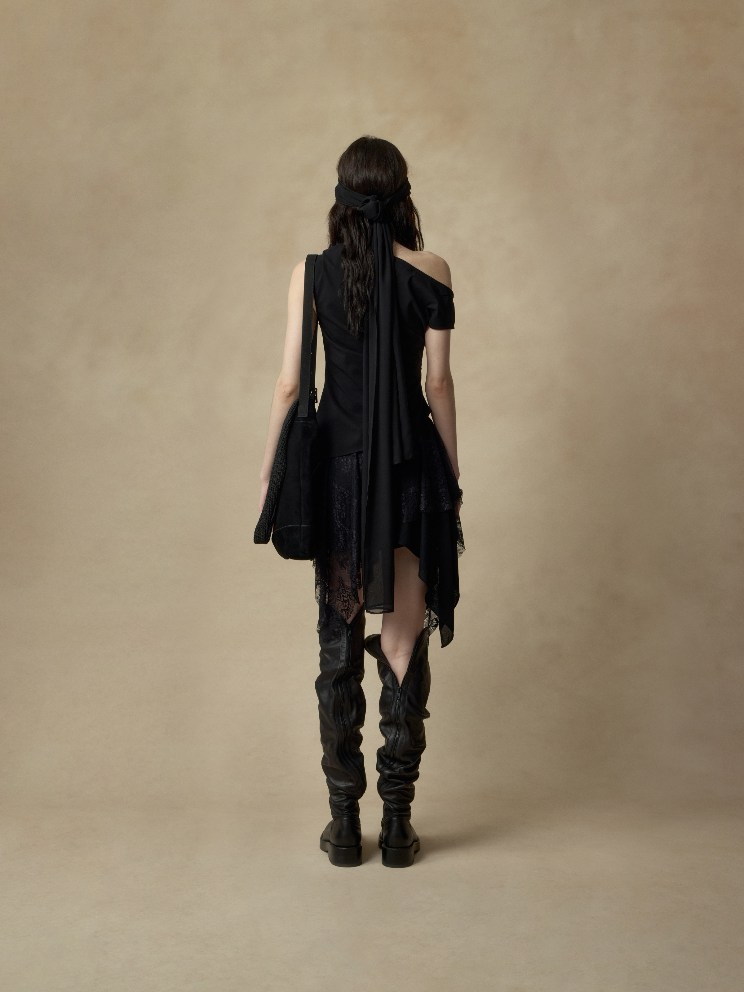 Asymmetrical Lace Skirt-pants
