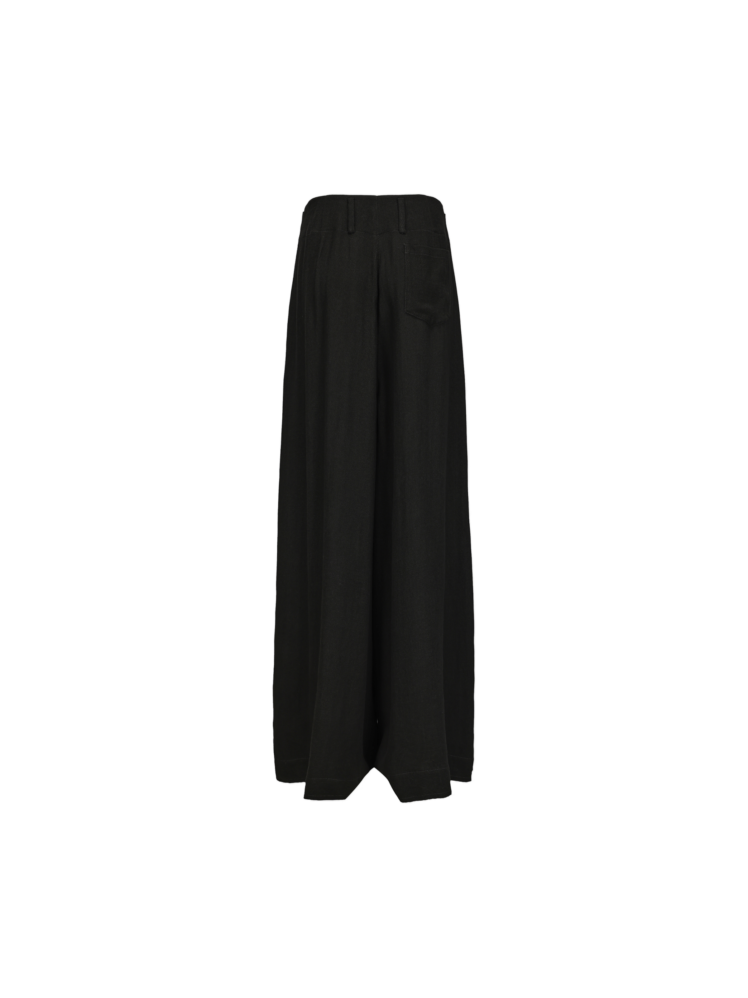 Black High-Waisted Pleated Wide-Leg Pants