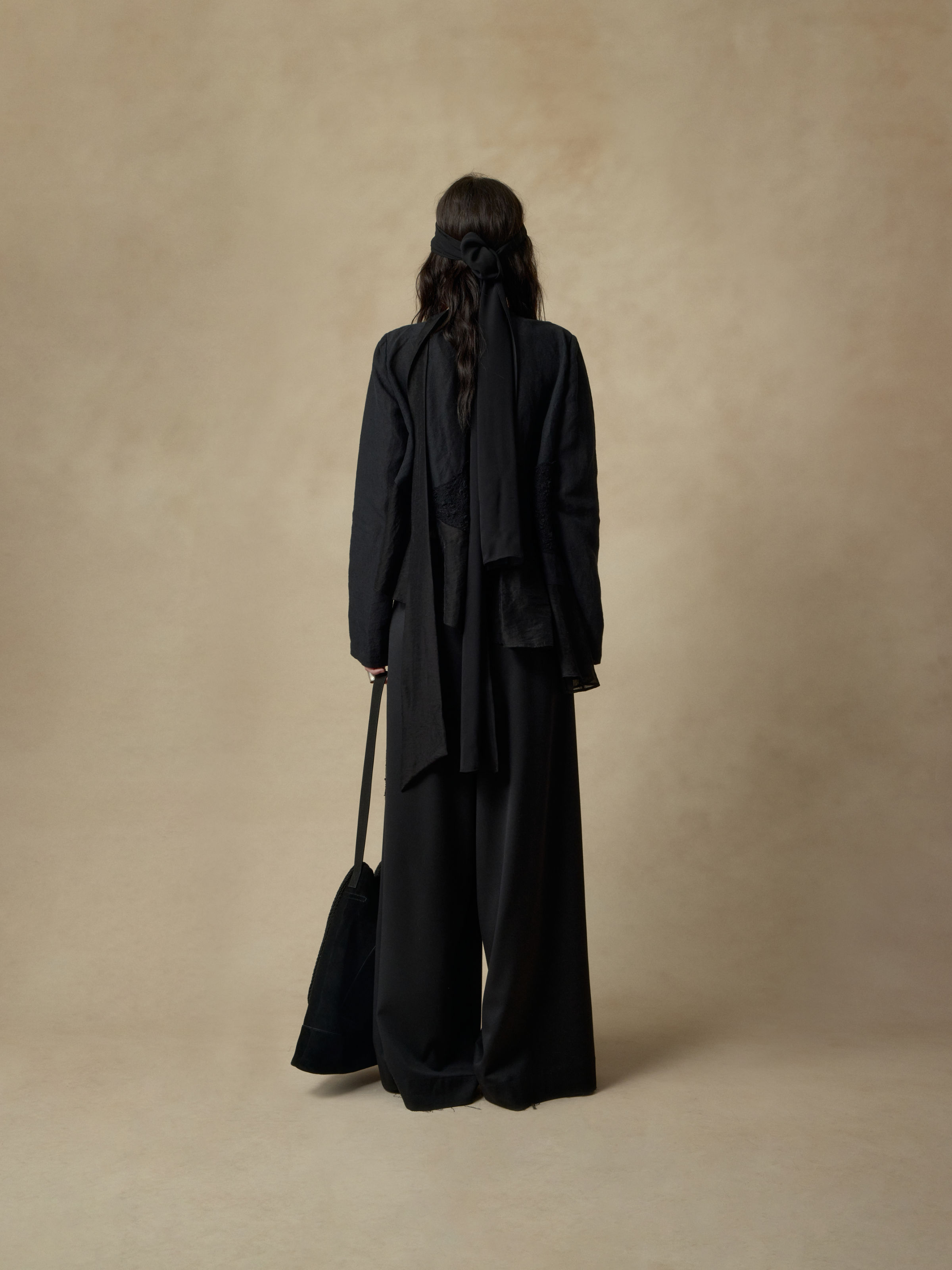 Black High-Waisted Pleated Wide-Leg Pants