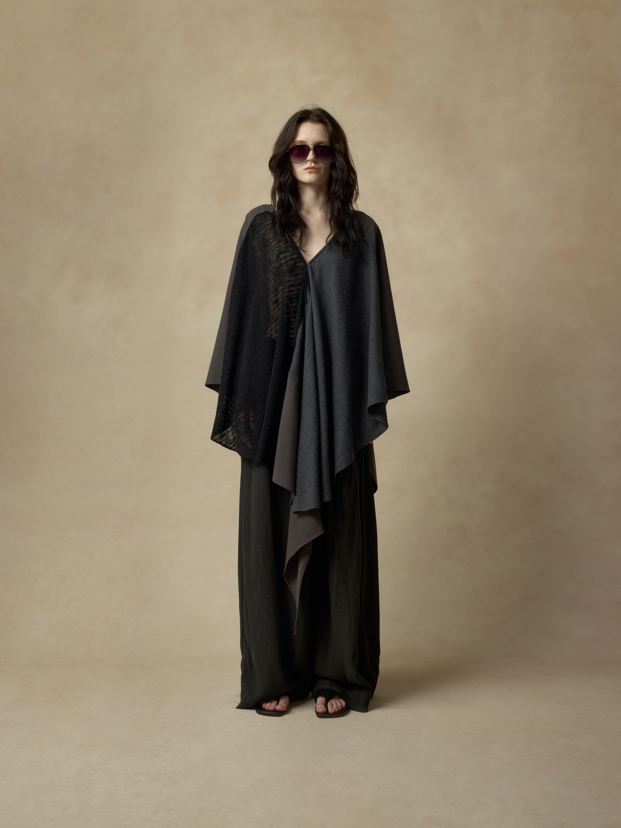Draped Asymmetrical Long Robe