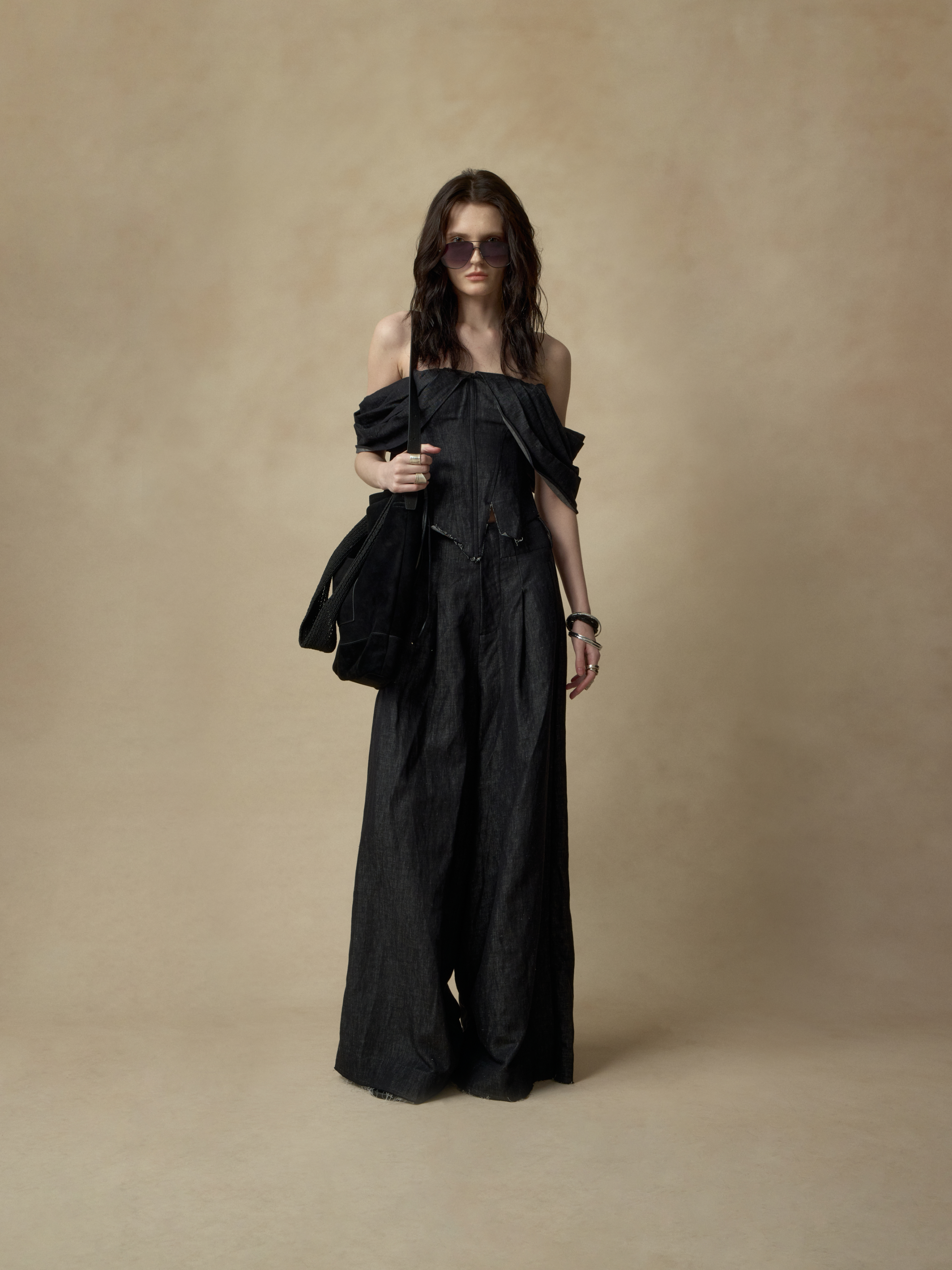 Pleated Split Linen Top