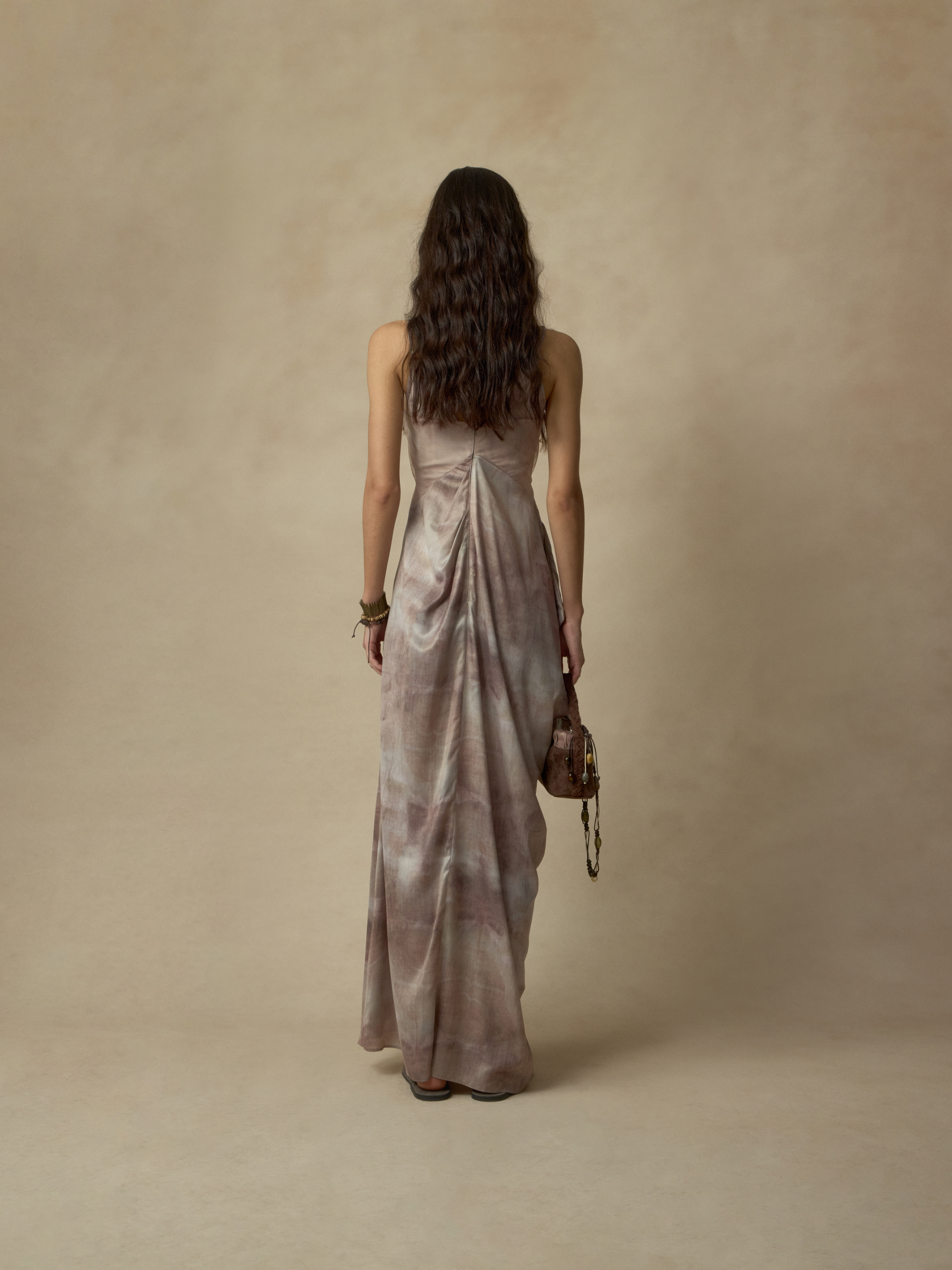 Pink Ombre Drape Asymmetrical Dress