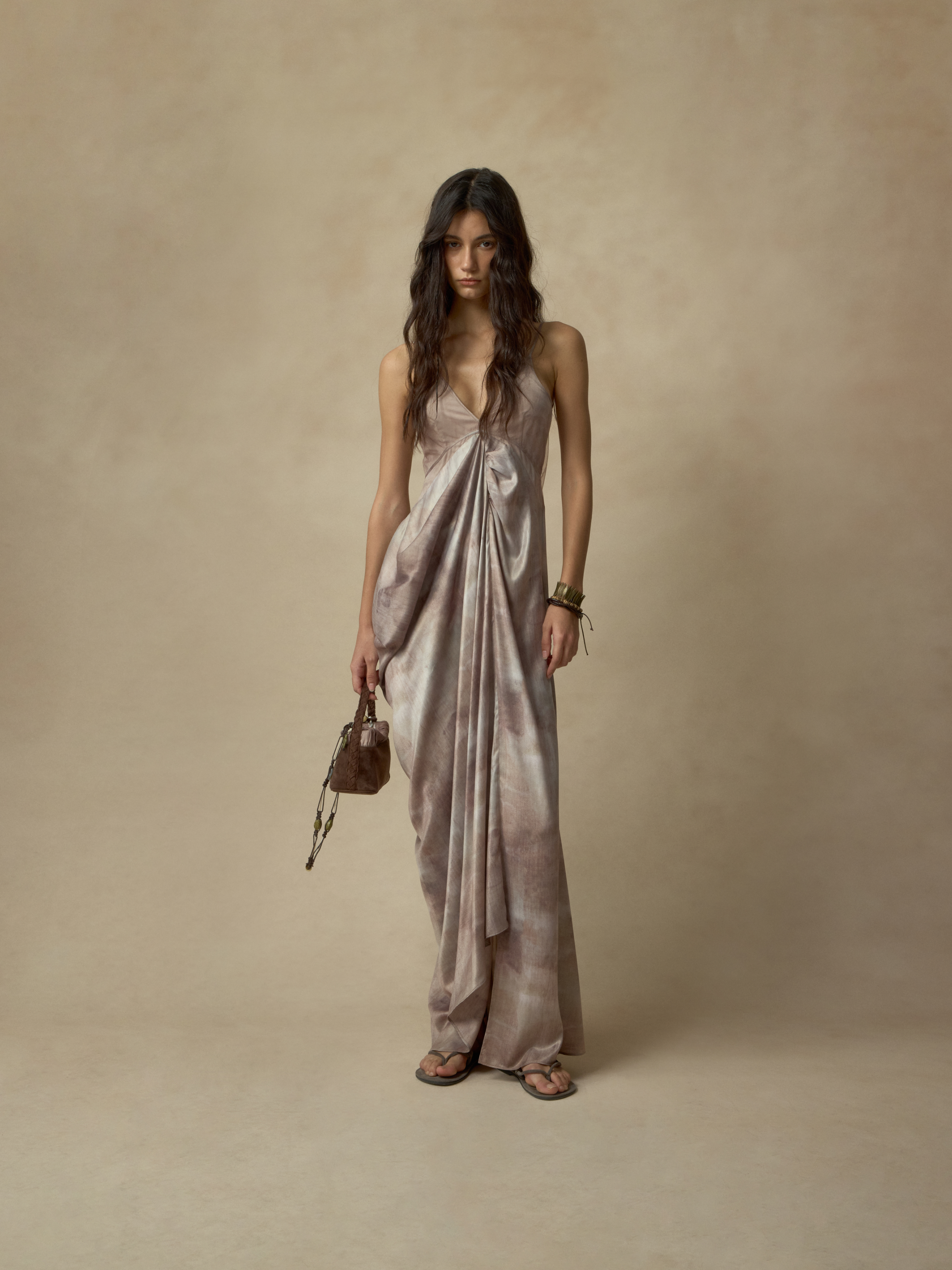 Pink Ombre Drape Asymmetrical Dress